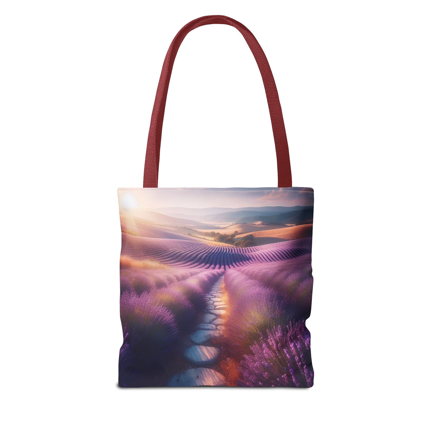 Lavender Fields Tote Bag - Scenic Floral Design for Everyday Use