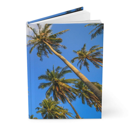 Tropical Paradise Hardcover Journal - Matte Finish with Palm Trees Design