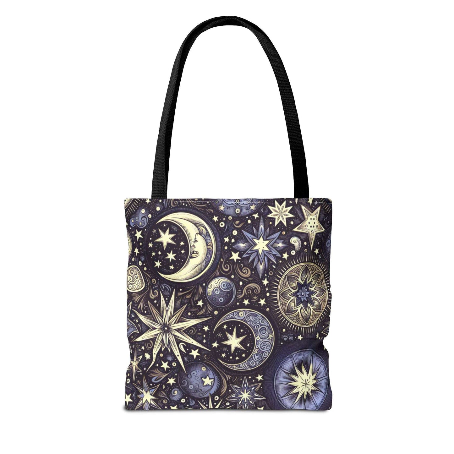 Cosmic Stars and Moons Tote Bag - Celestial Design for Astrology Lovers