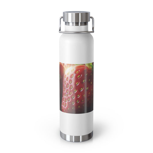 Strawberry Design Copper Insulated Water Bottle | 22oz Eco-Friendly Hydration