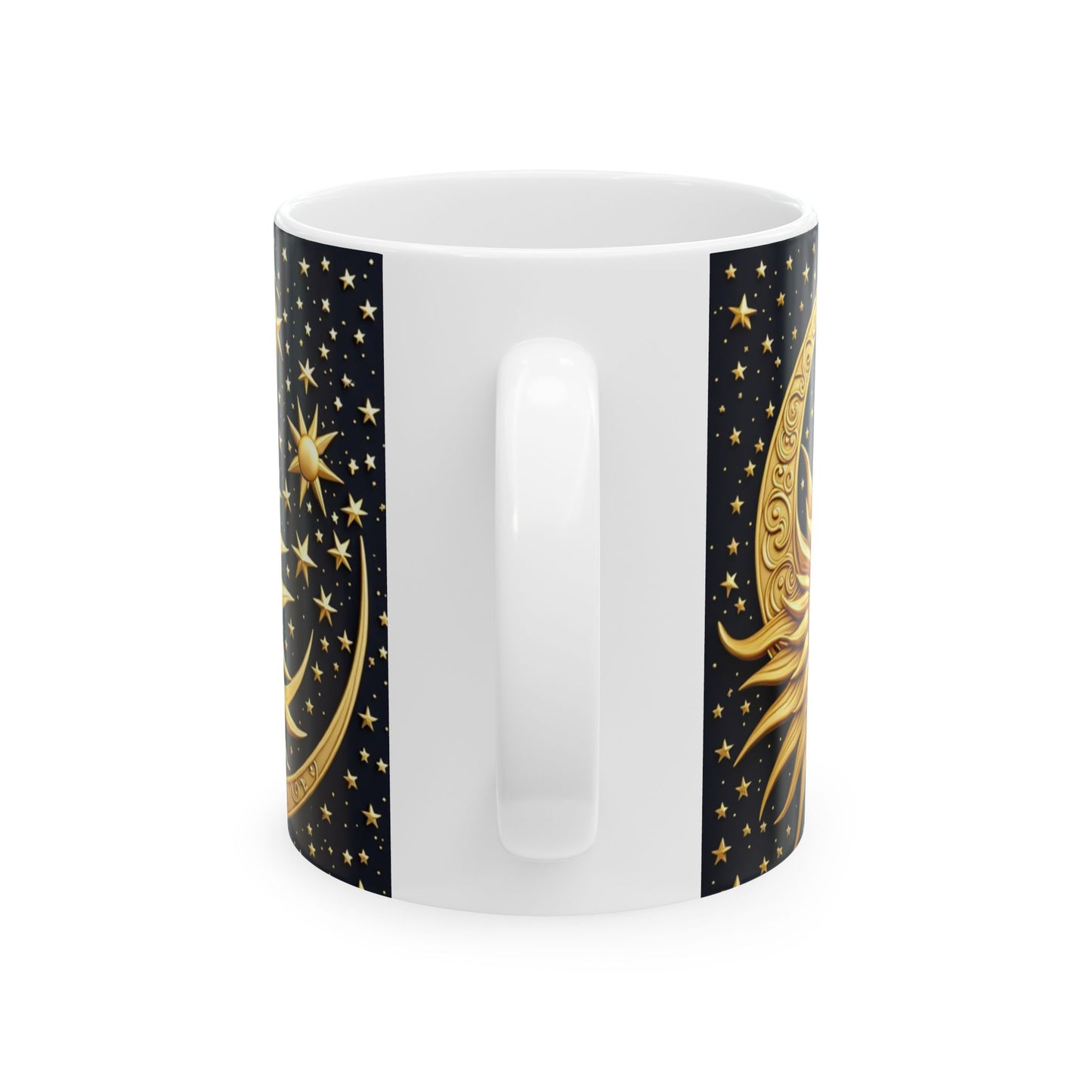 Celestial Sun and Moon Ceramic Mug - 11oz  - Cosmic Drinkware for Astrology Lovers