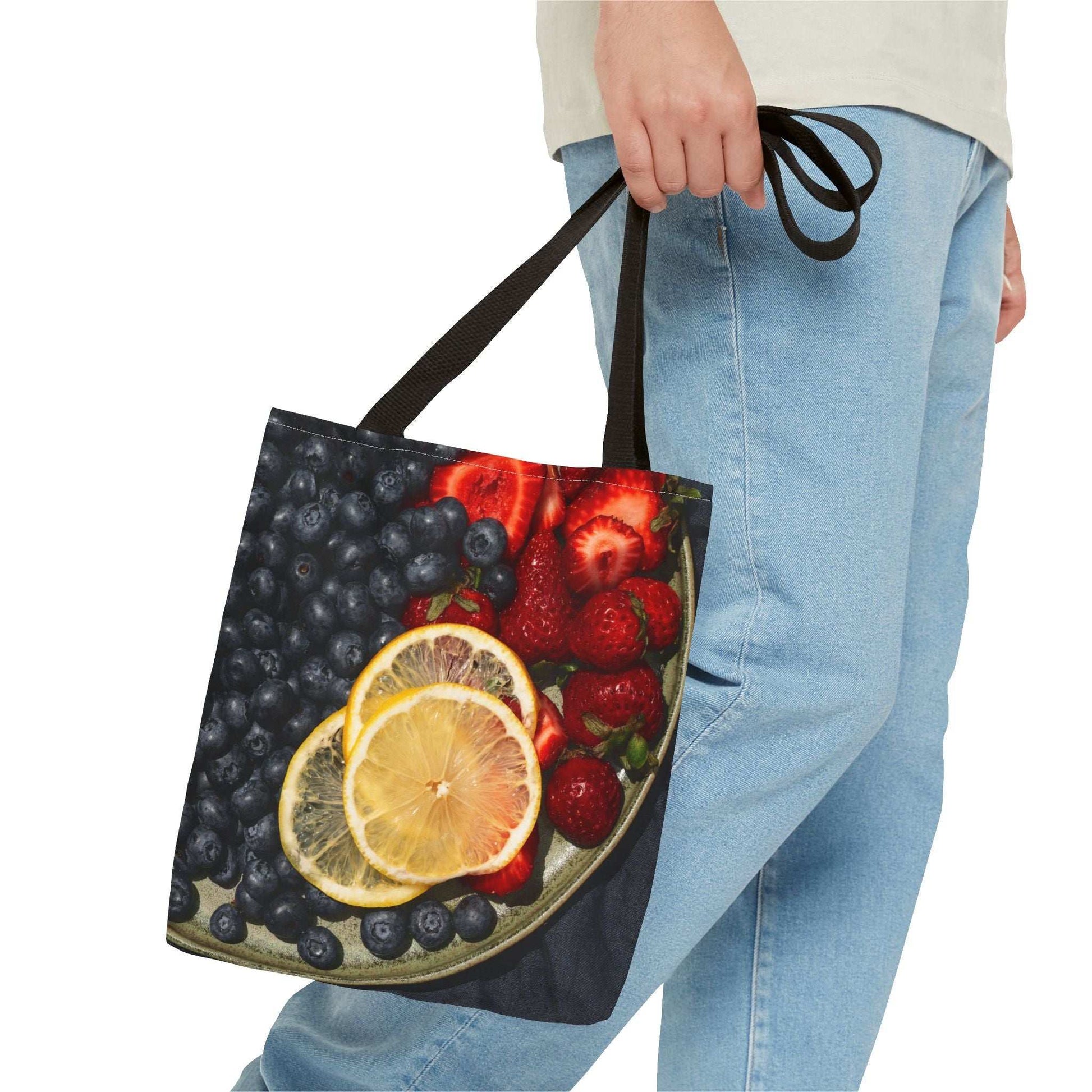 Colorful Fruit Print Tote Bag - Fresh & Fun for Everyday Use