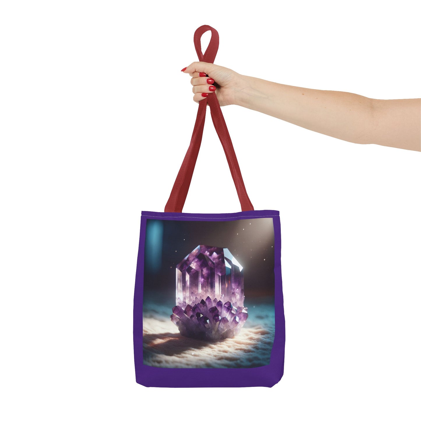 Amethyst Crystal Tote Bag - Boho Chic Shopping Bag for Crystal Lovers