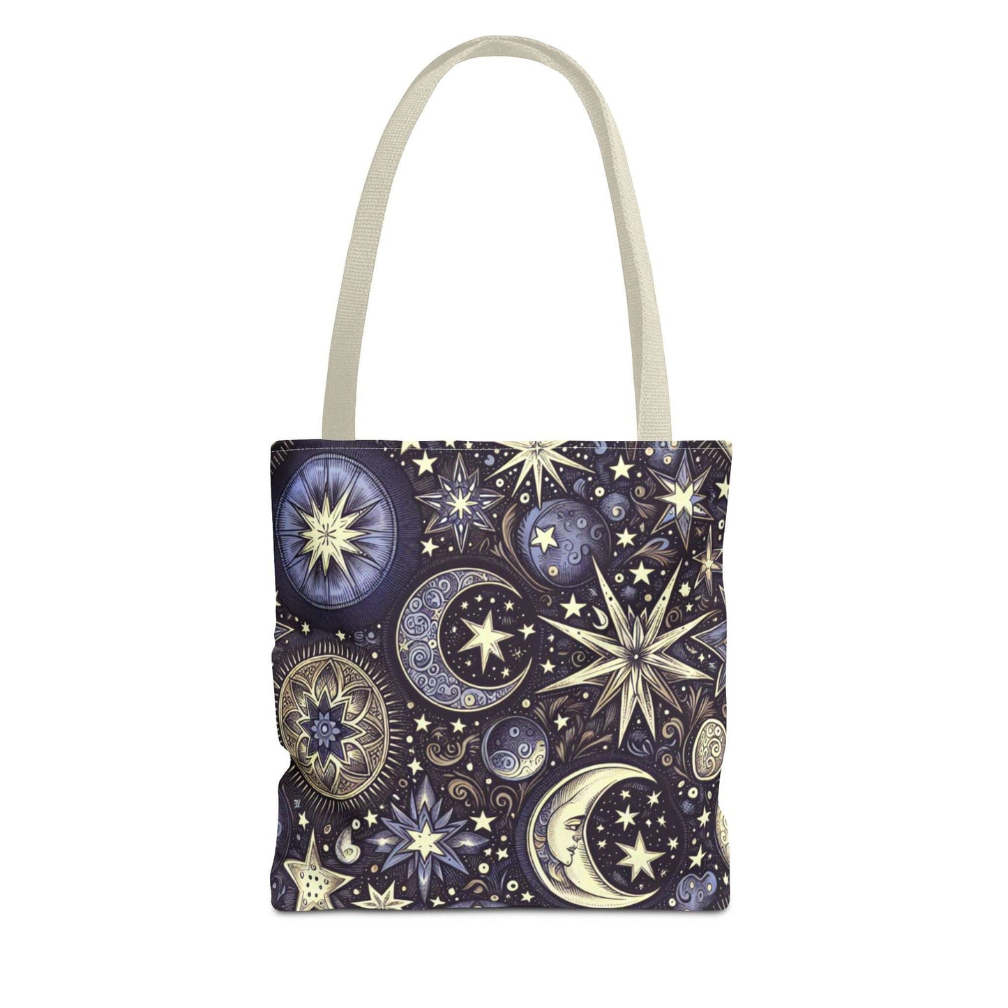 Cosmic Stars and Moons Tote Bag - Celestial Design for Astrology Lovers