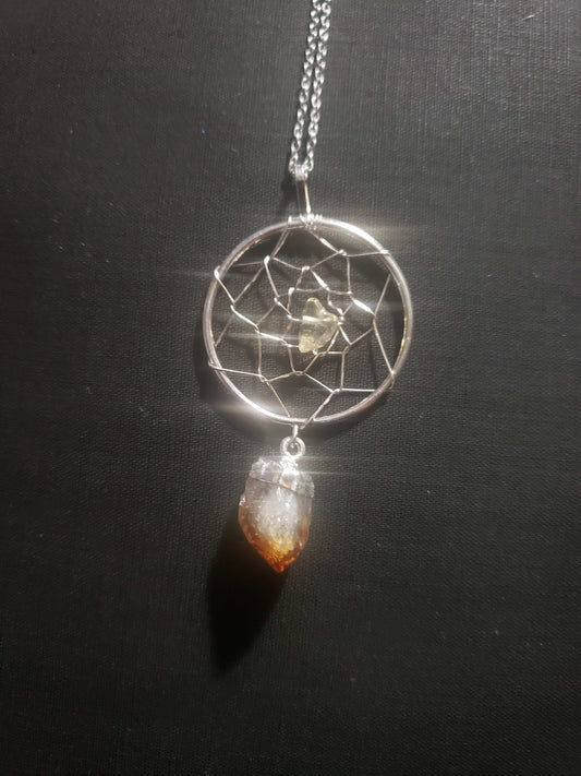 Dream Catcher Necklace Citrine