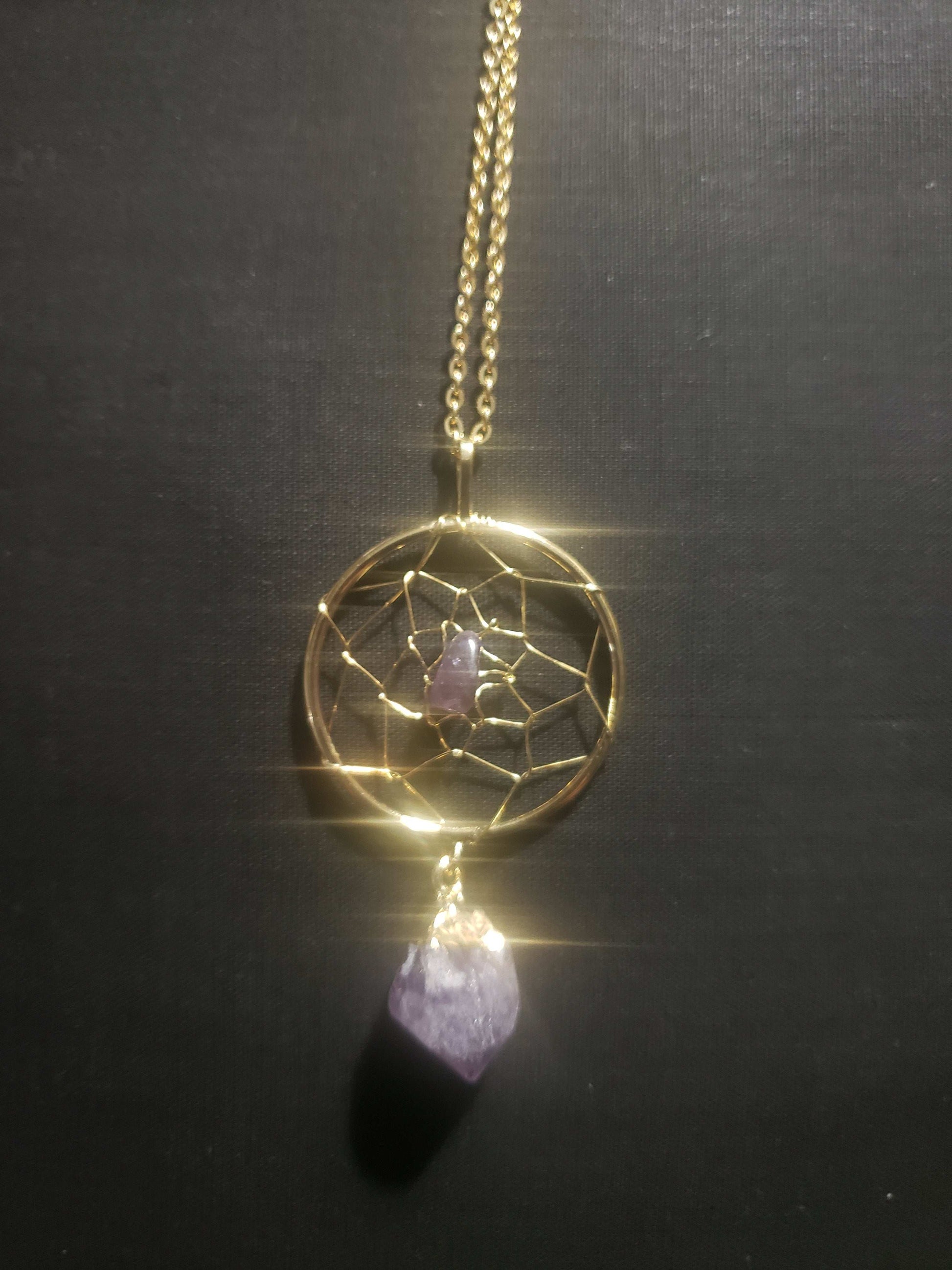 Dream Catcher Necklace Amethyst