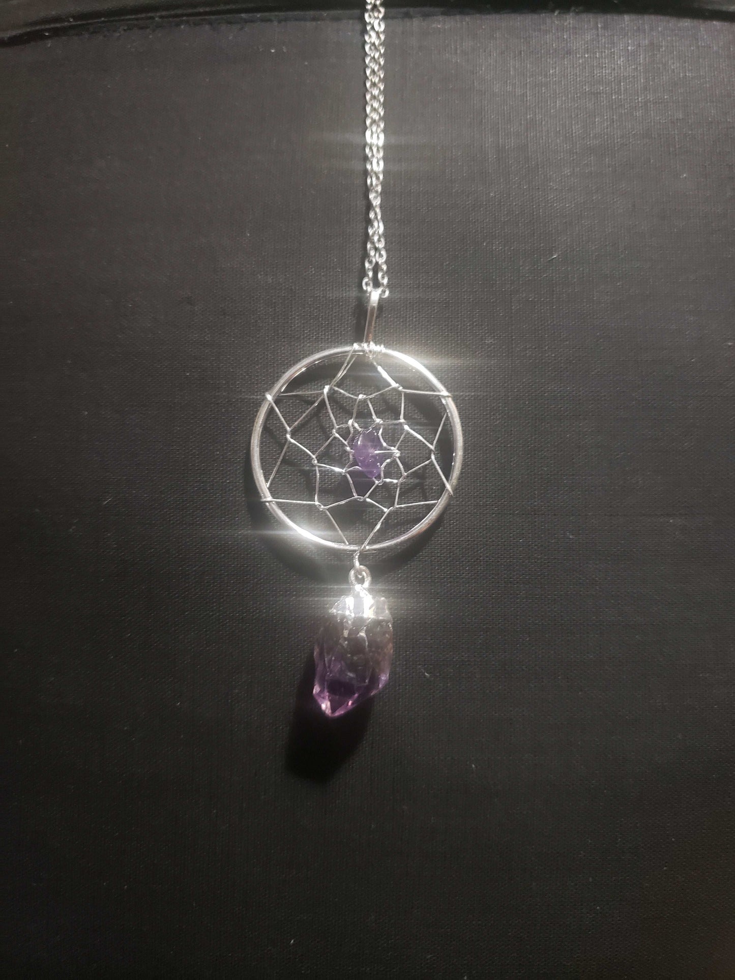 Dream Catcher Necklace Amethyst