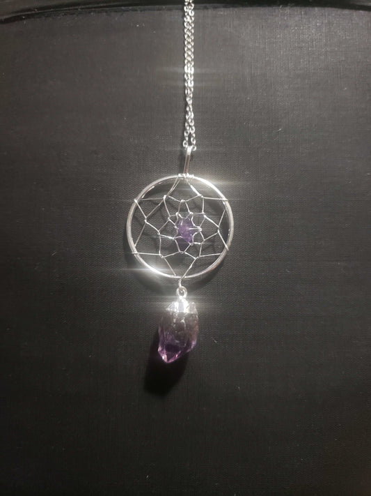 Dream Catcher Necklace Amethyst