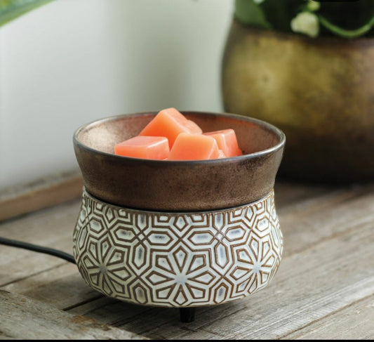 Graphic Print & Gold Candle Warmer