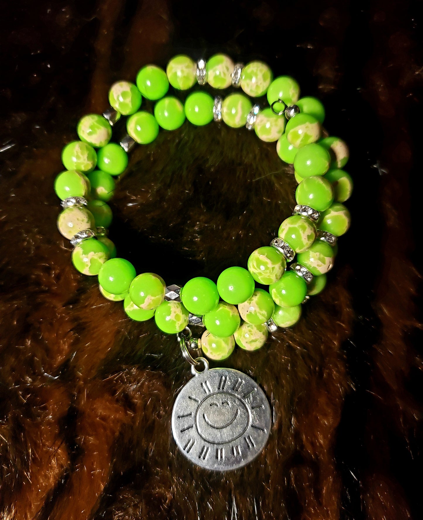 Lime Green Imperial Jasper Memory Wire Bracelet