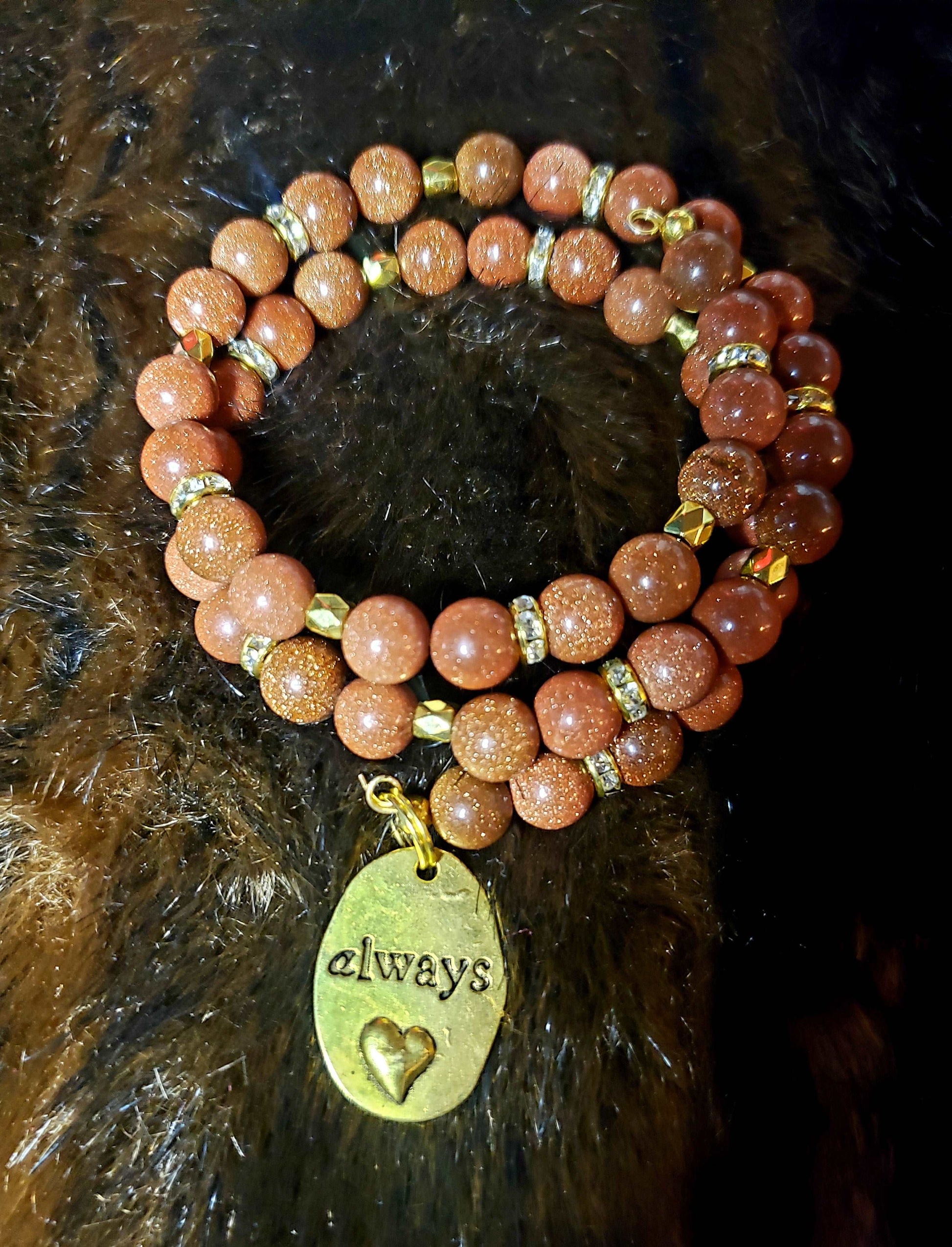 Goldstone Memory Wire Bracelet