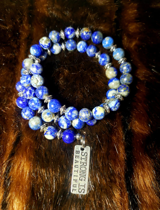 Lapis Lazuli 4 Memory Wire Bracelet