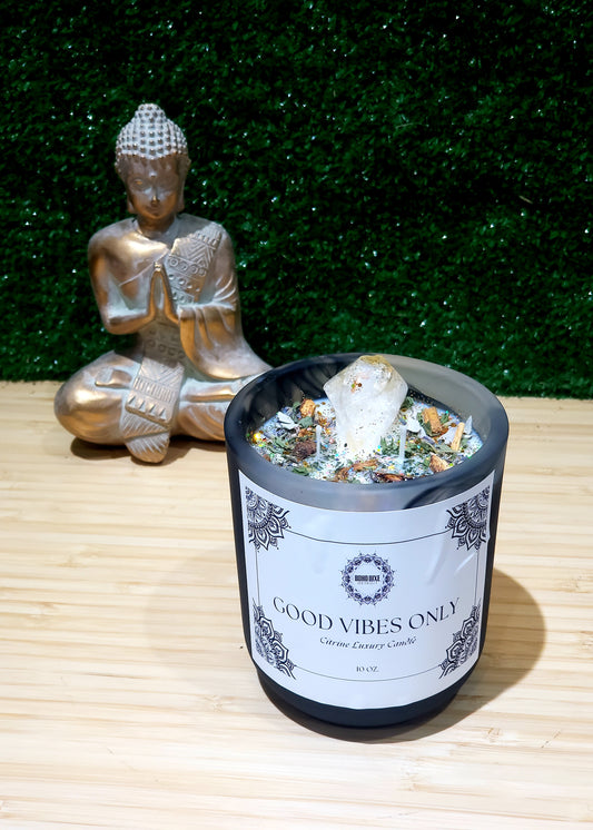 Good Vibes Only Crystal Candle