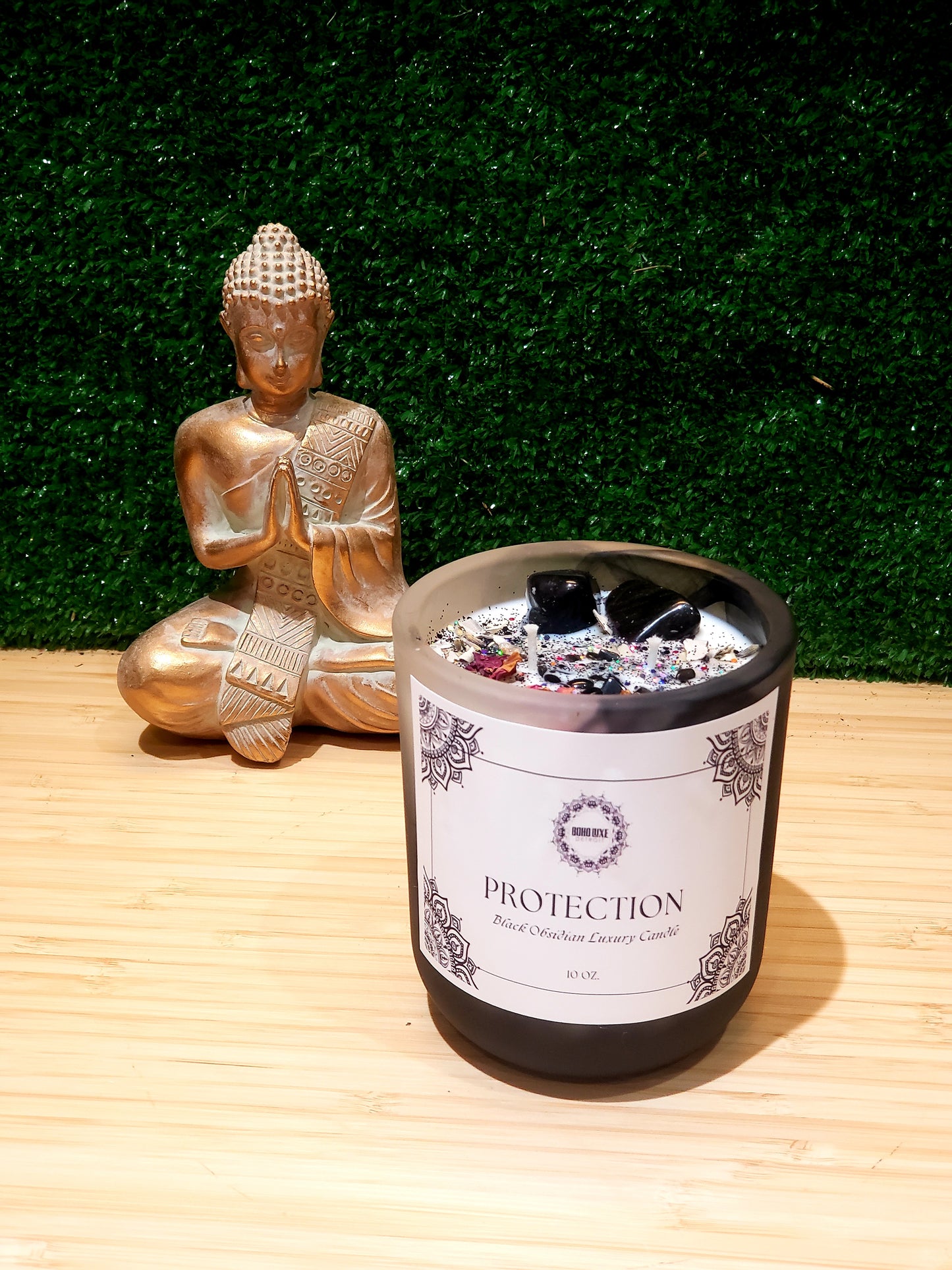 Protection Crystal Candle