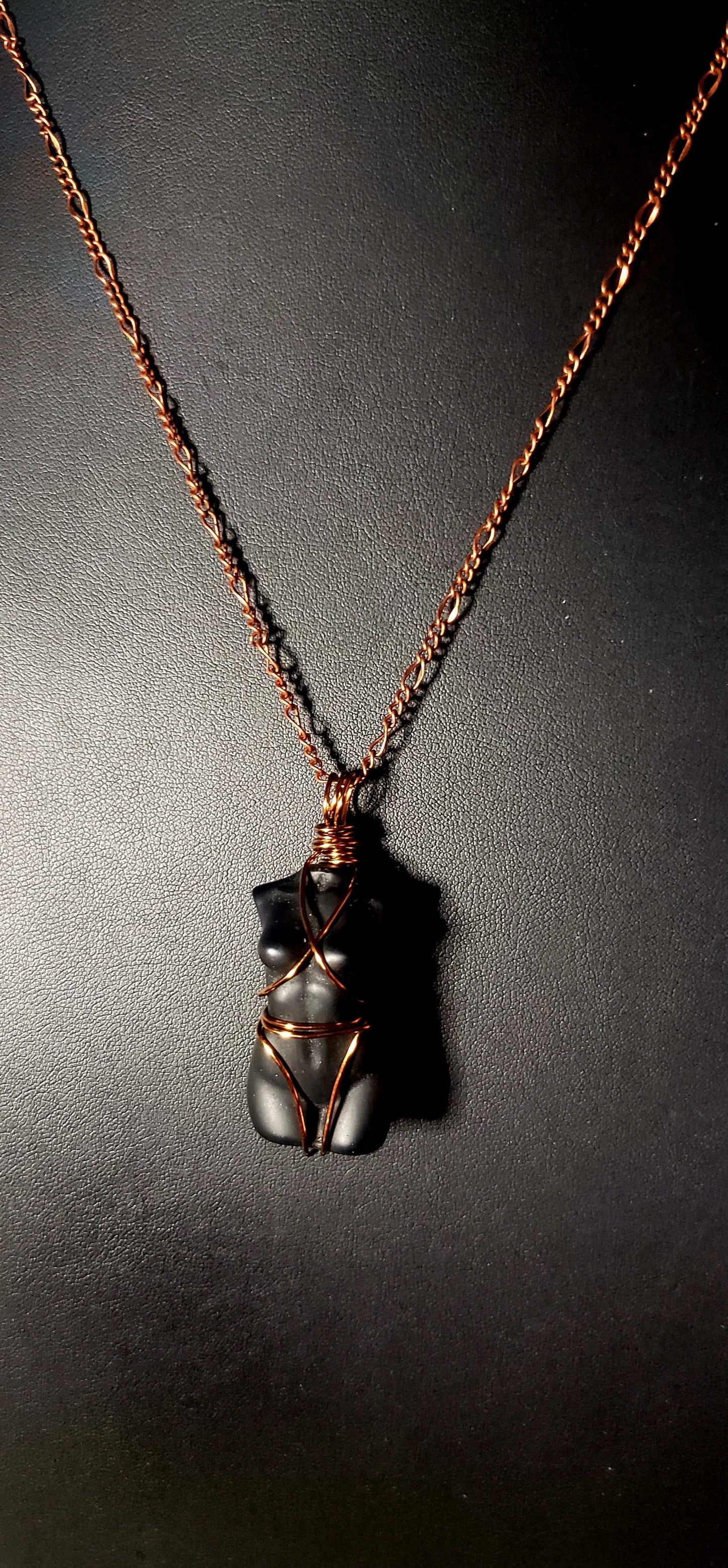 Onyx Goddess Crystal  Necklace