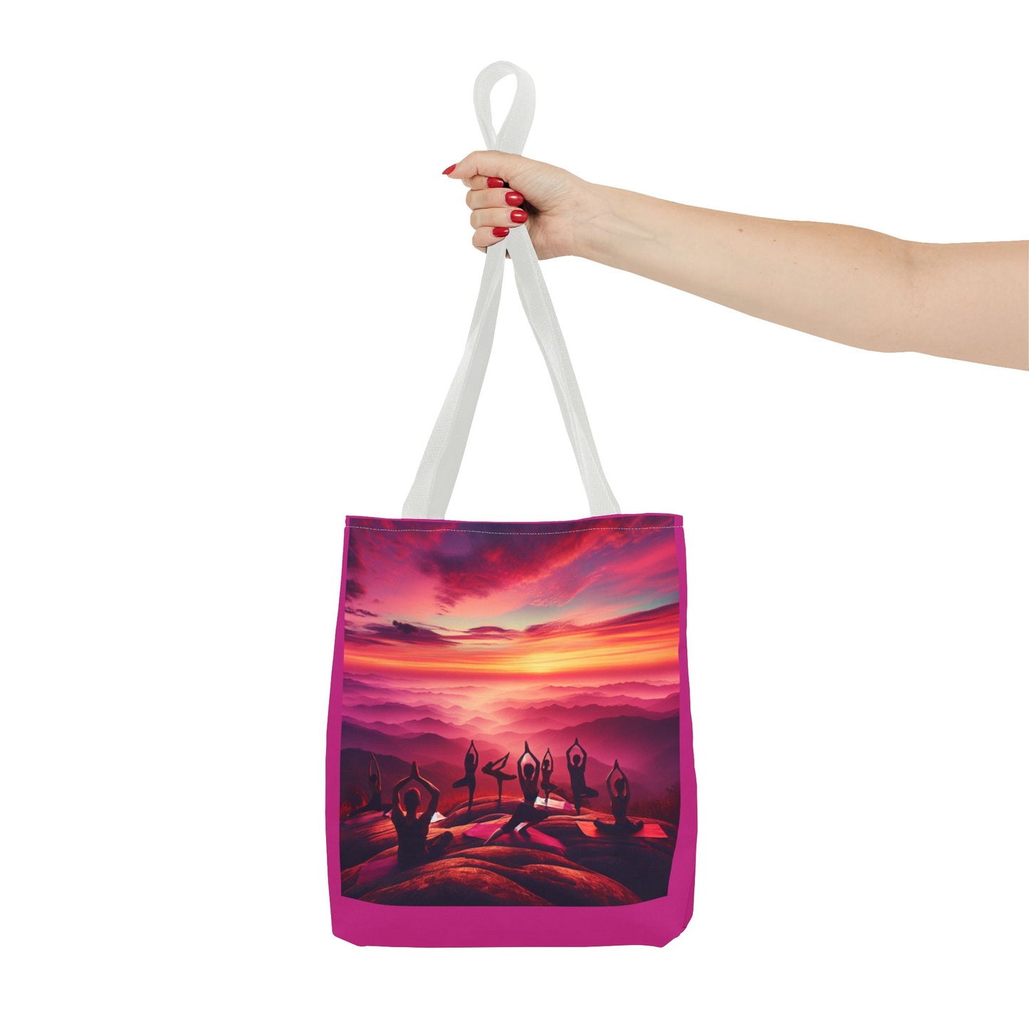 Yoga Sunset Tote Bag - Vibrant Spiritual Design