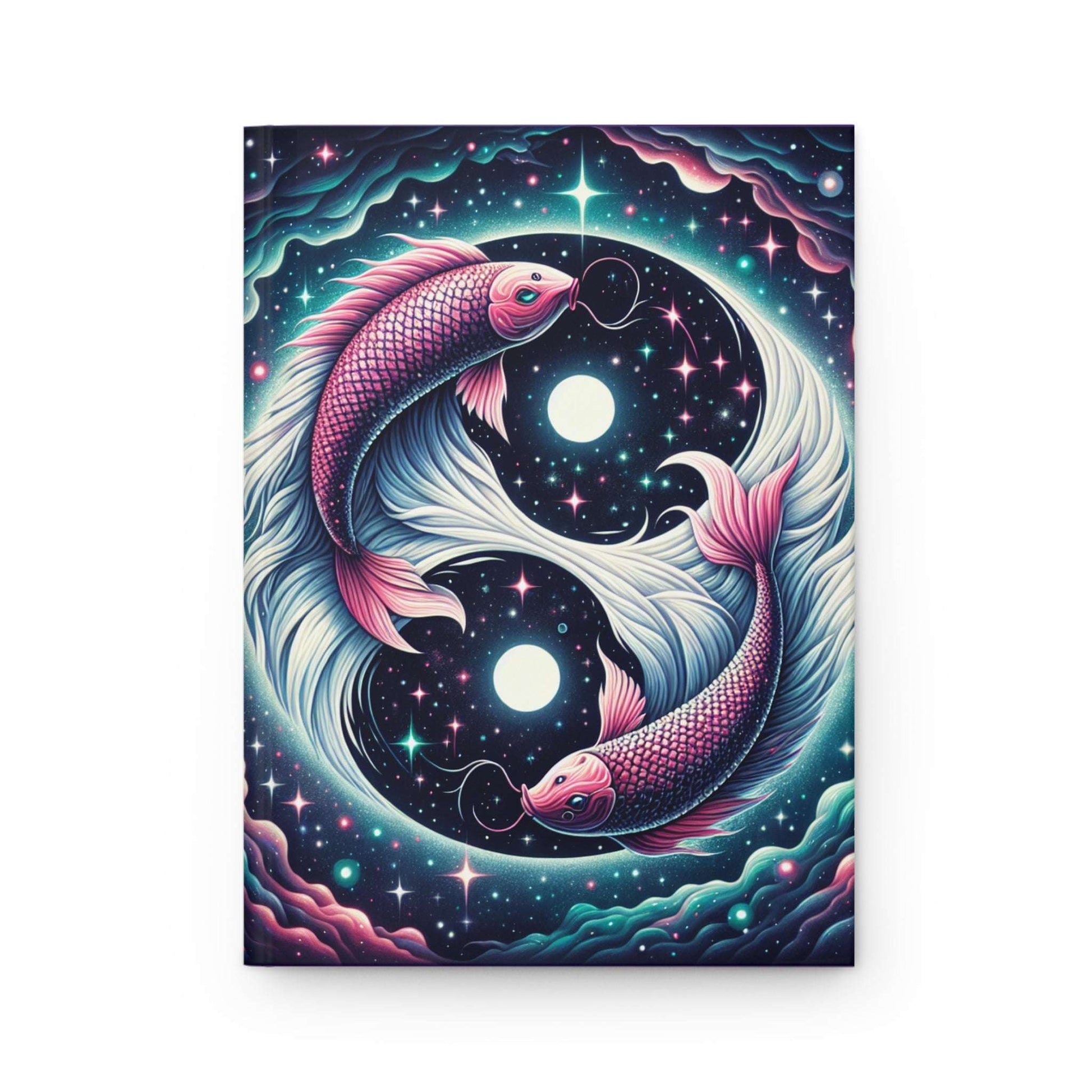 Cosmic Pisces Hardcover Journal - Inspired by Koi Fish Art