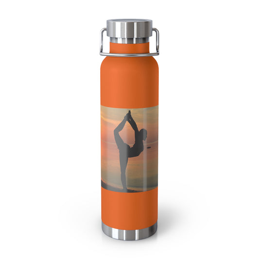 Yoga-Inspired Copper Insulated Water Bottle - 22oz - Eco-Friendly Travel Companion