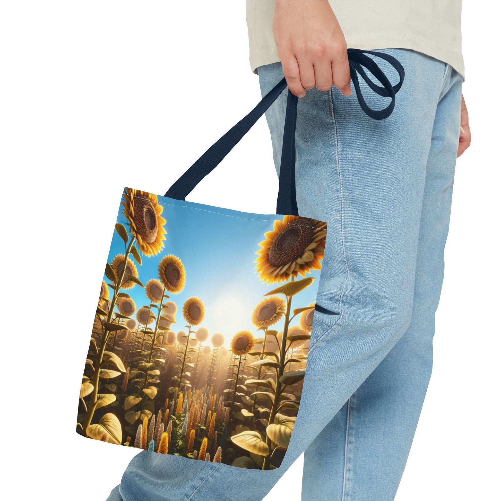 Sunflower Fields Tote Bag - Stylish & Eco-Friendly Transportation for Nature Lovers