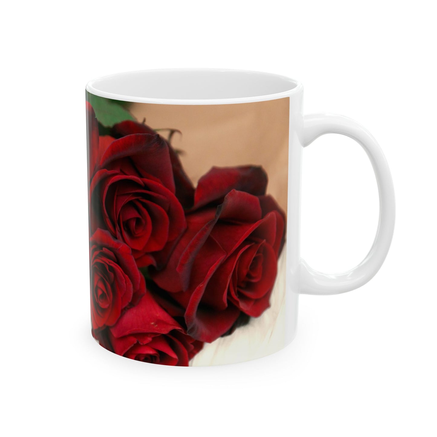 Elegant Red Roses Ceramic Mug - 11oz & 15oz for Coffee Lovers