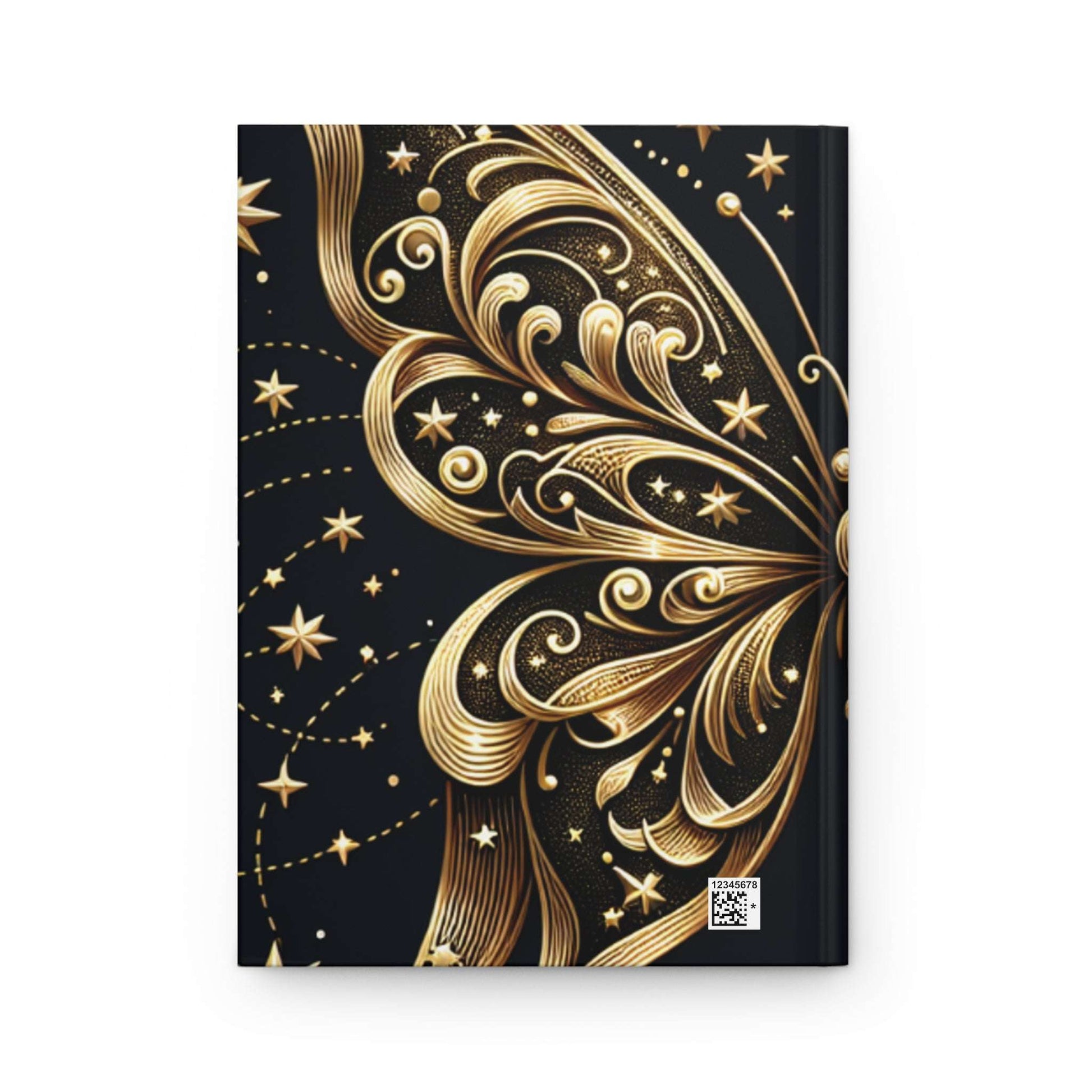 Elegant Butterfly Hardcover Journal - Black and Gold Design