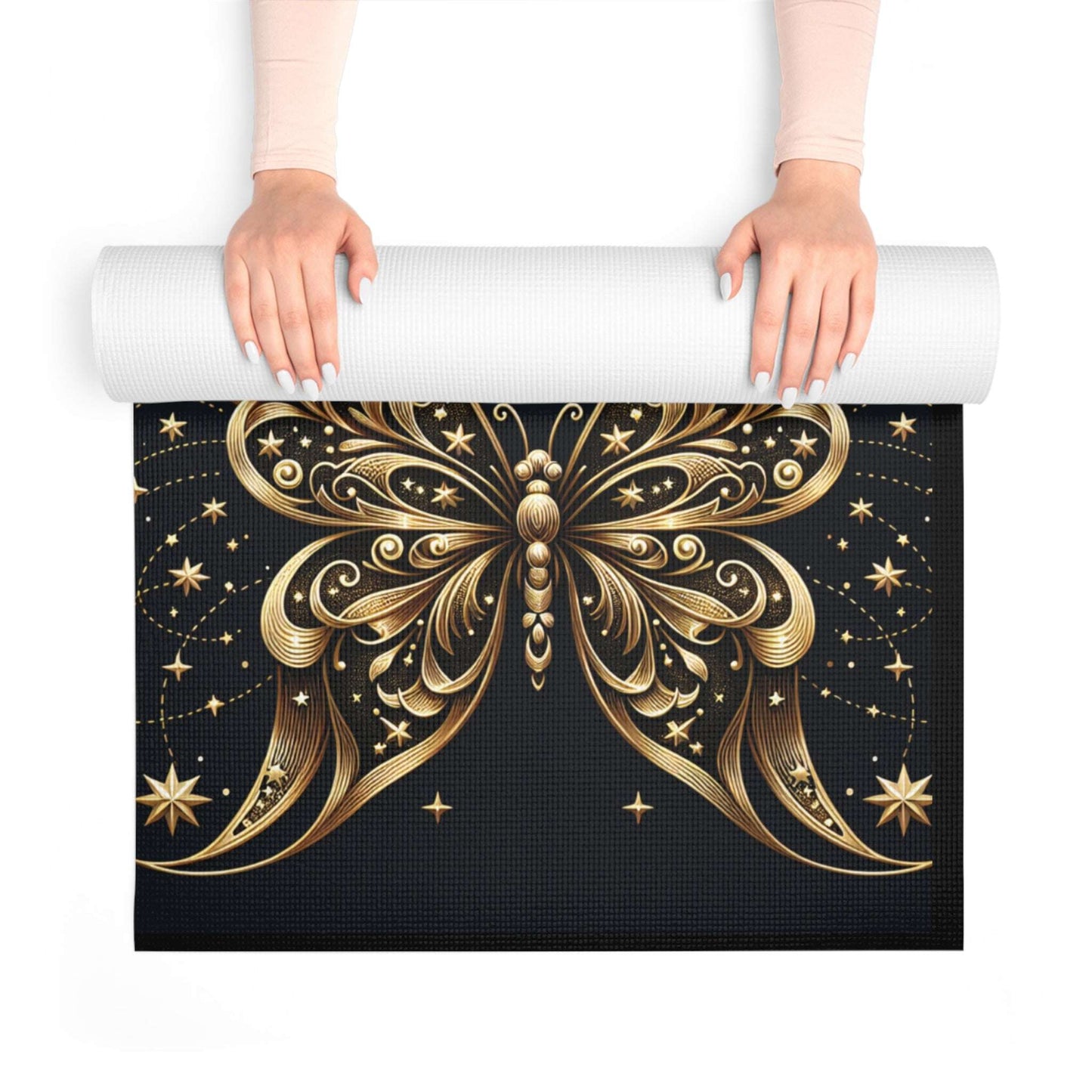 Elegant Butterfly Foam Yoga Mat - Stylish Non-Slip Exercise Mat for Zen Meditation & Fitness