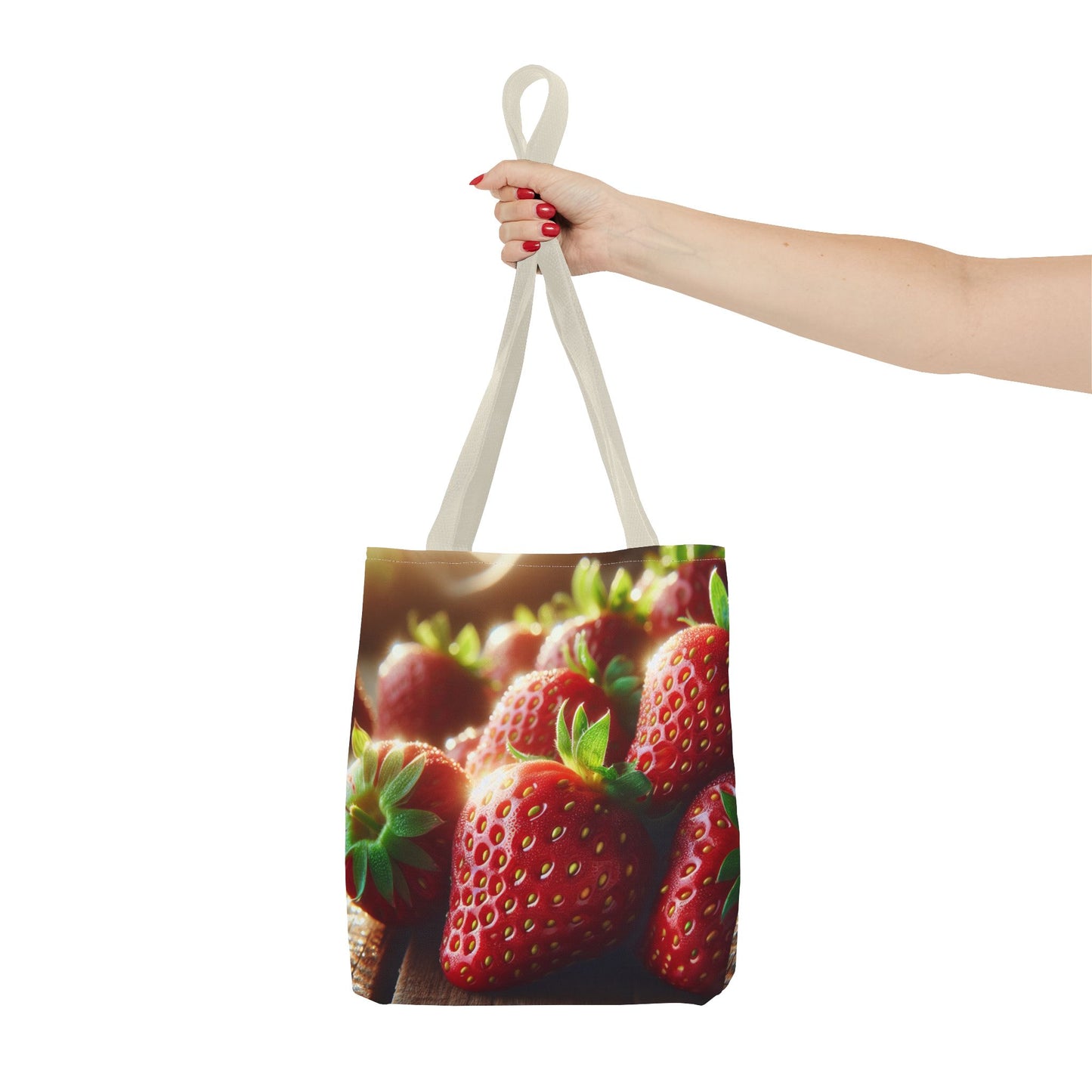 Strawberry Print Tote Bag - Perfect for Farmers' Markets and Everyday Use