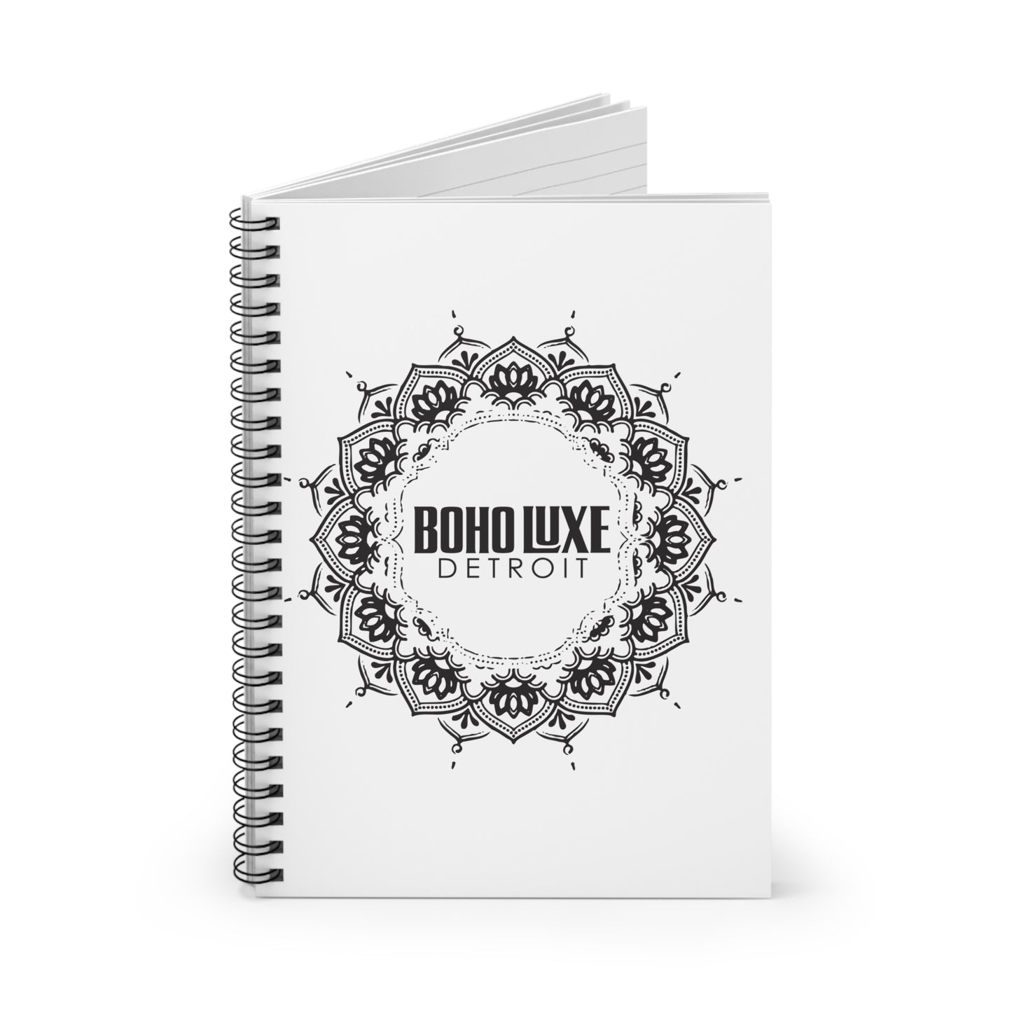 Boho Luxe Detroit Spiral Notebook - Stylish Mandala Design for Creative Minds