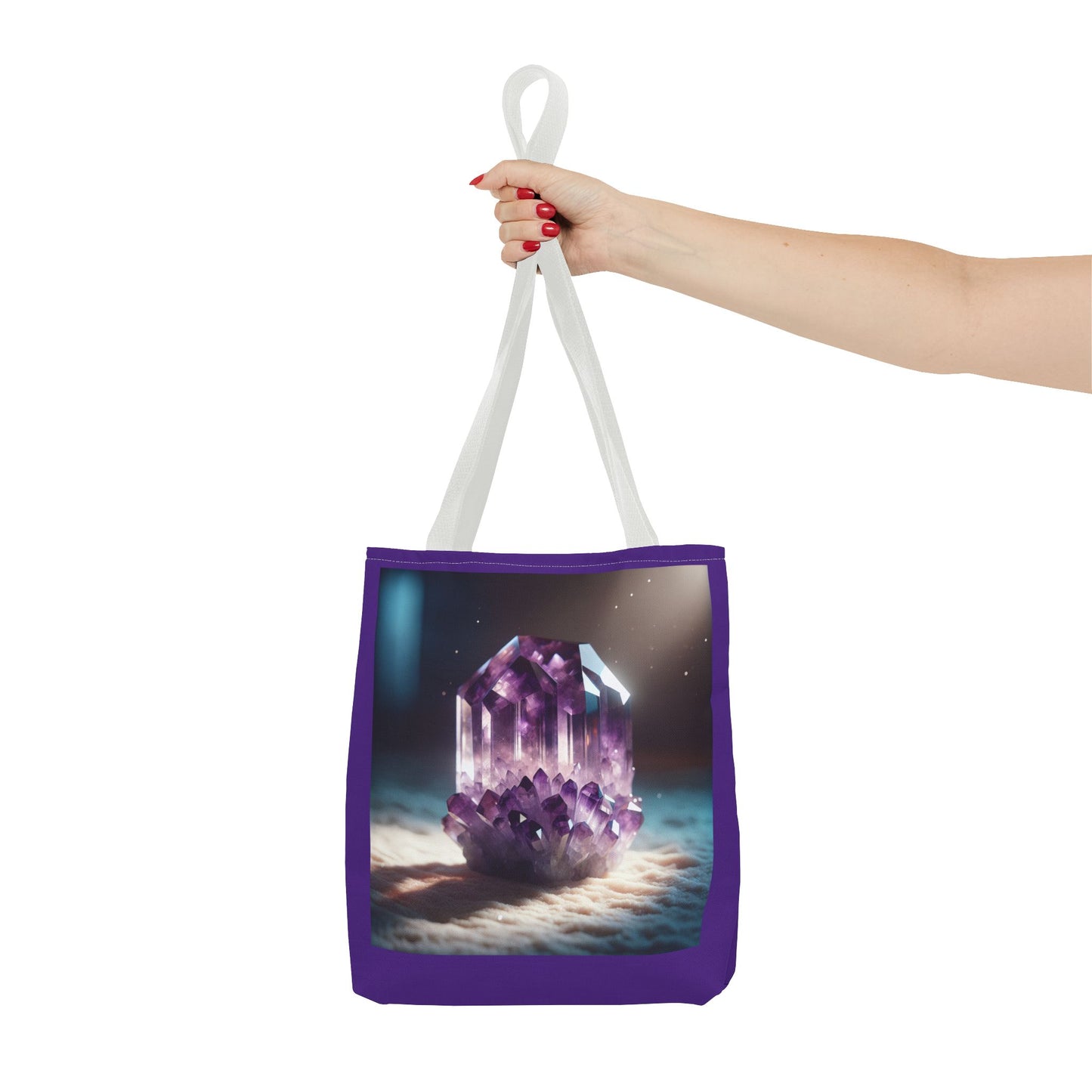 Amethyst Crystal Tote Bag - Boho Chic Shopping Bag for Crystal Lovers