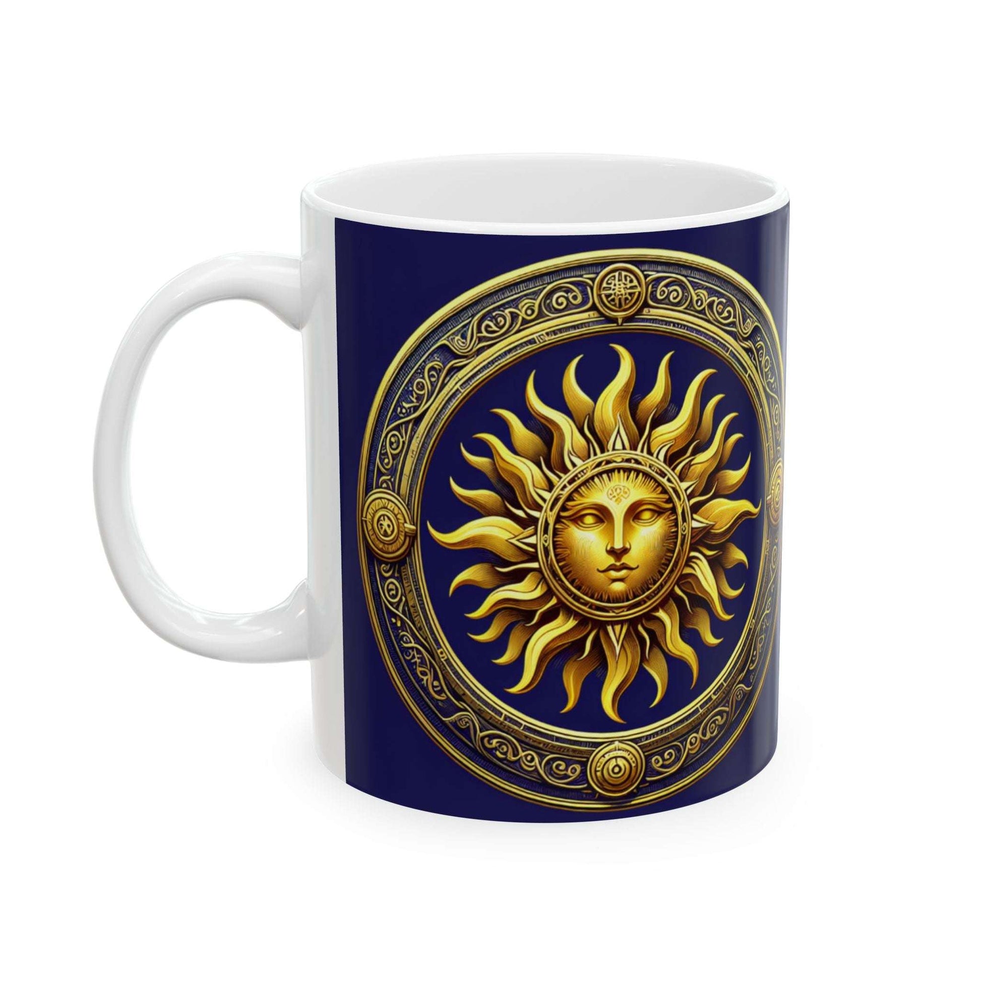 Sunshine Shield Ceramic Mug - Elegant 11oz  Coffee Cup for Home & Office