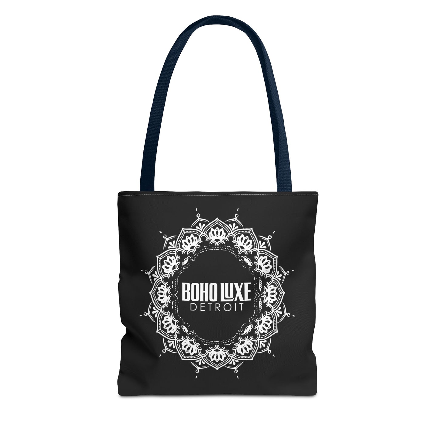 Boho Luxe Detroit Tote Bag - Stylish Everyday Black Canvas Bag