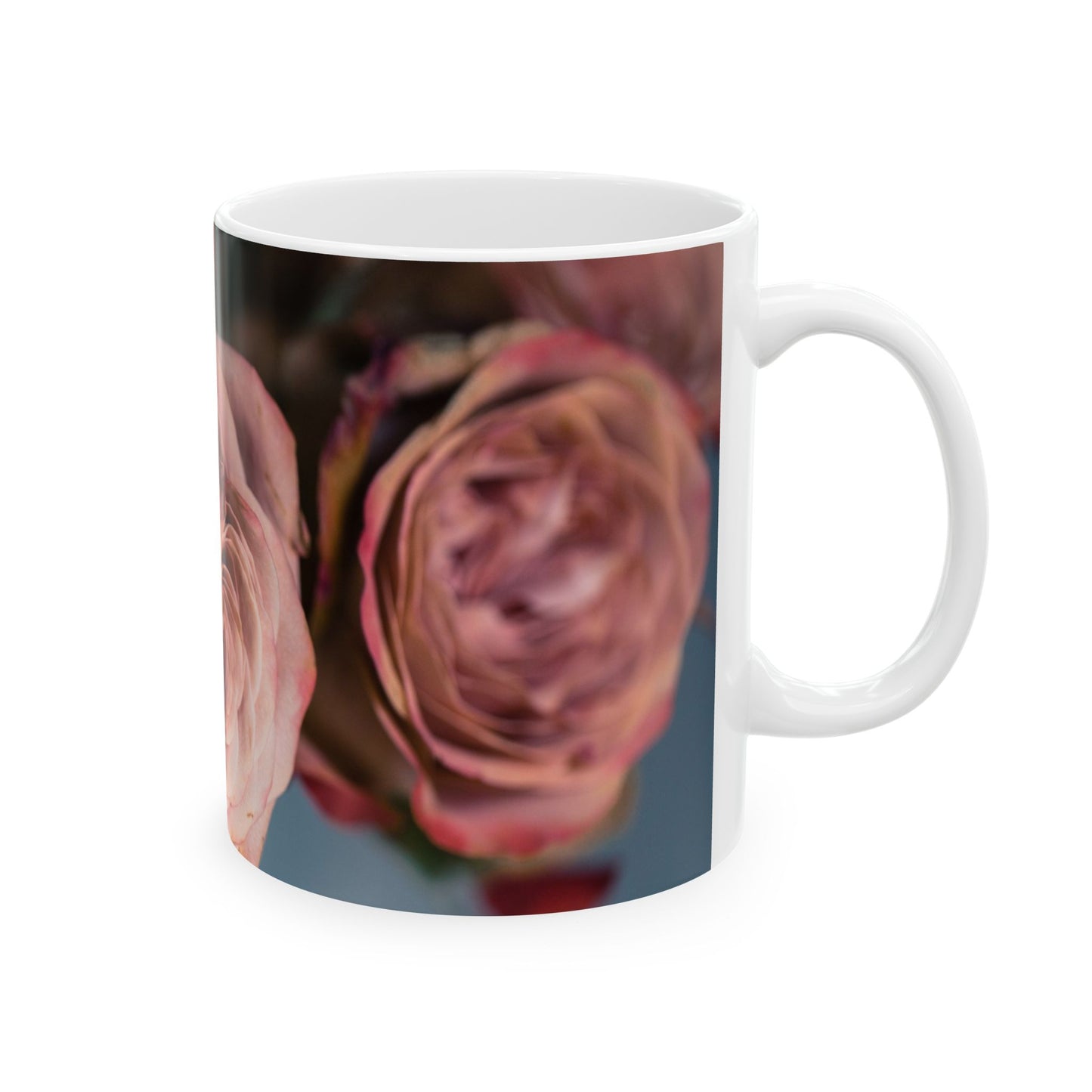 Elegant Pink Rose Design Ceramic Mug - Perfect for Floral Lovers and Special Occasions