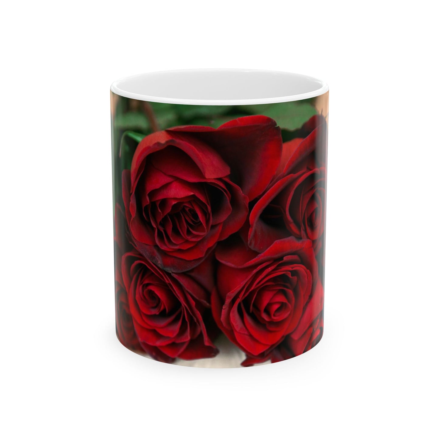 Elegant Red Roses Ceramic Mug - 11oz & 15oz for Coffee Lovers