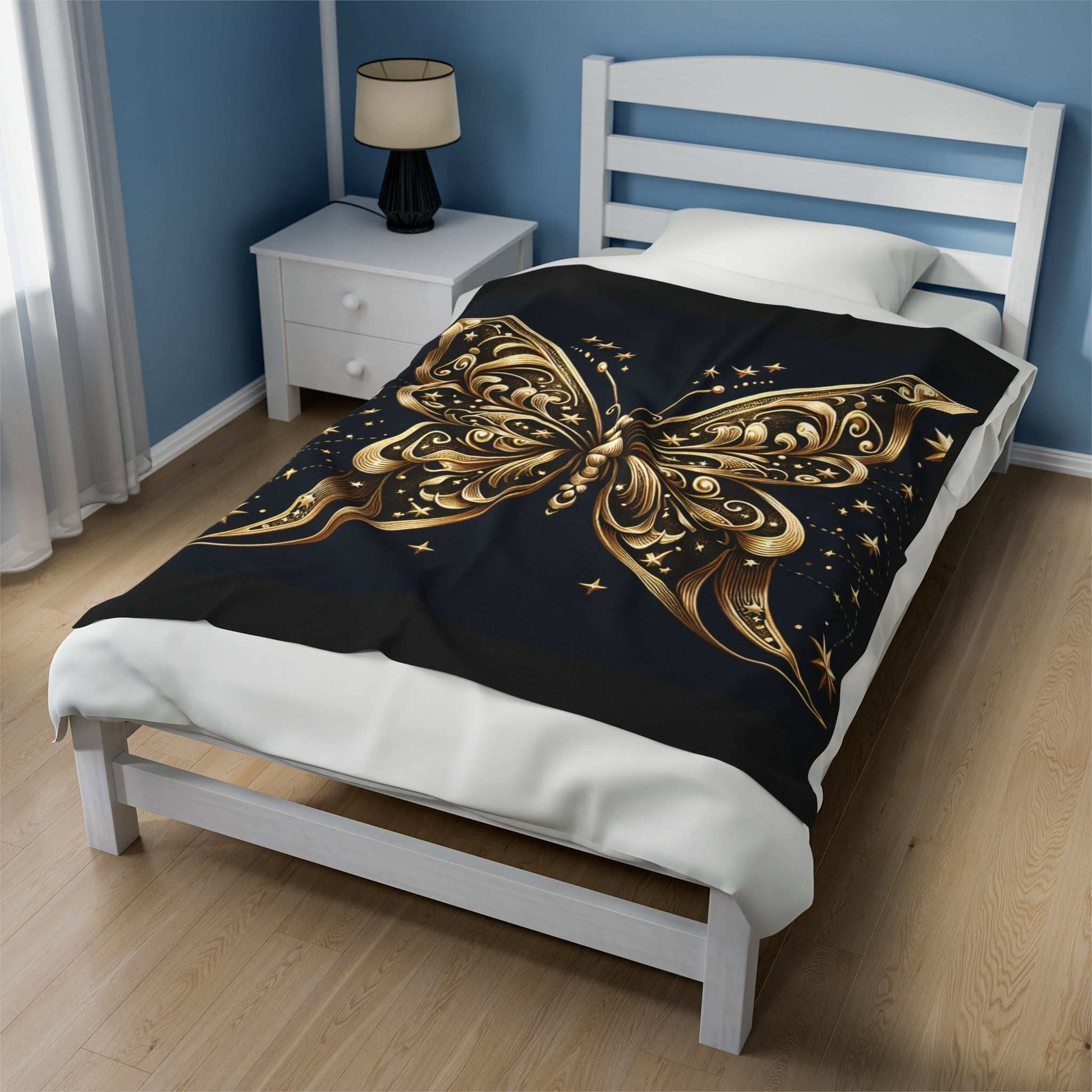 Luxurious Butterfly Pattern Velveteen Plush Blanket - Cozy Home Decor Gift