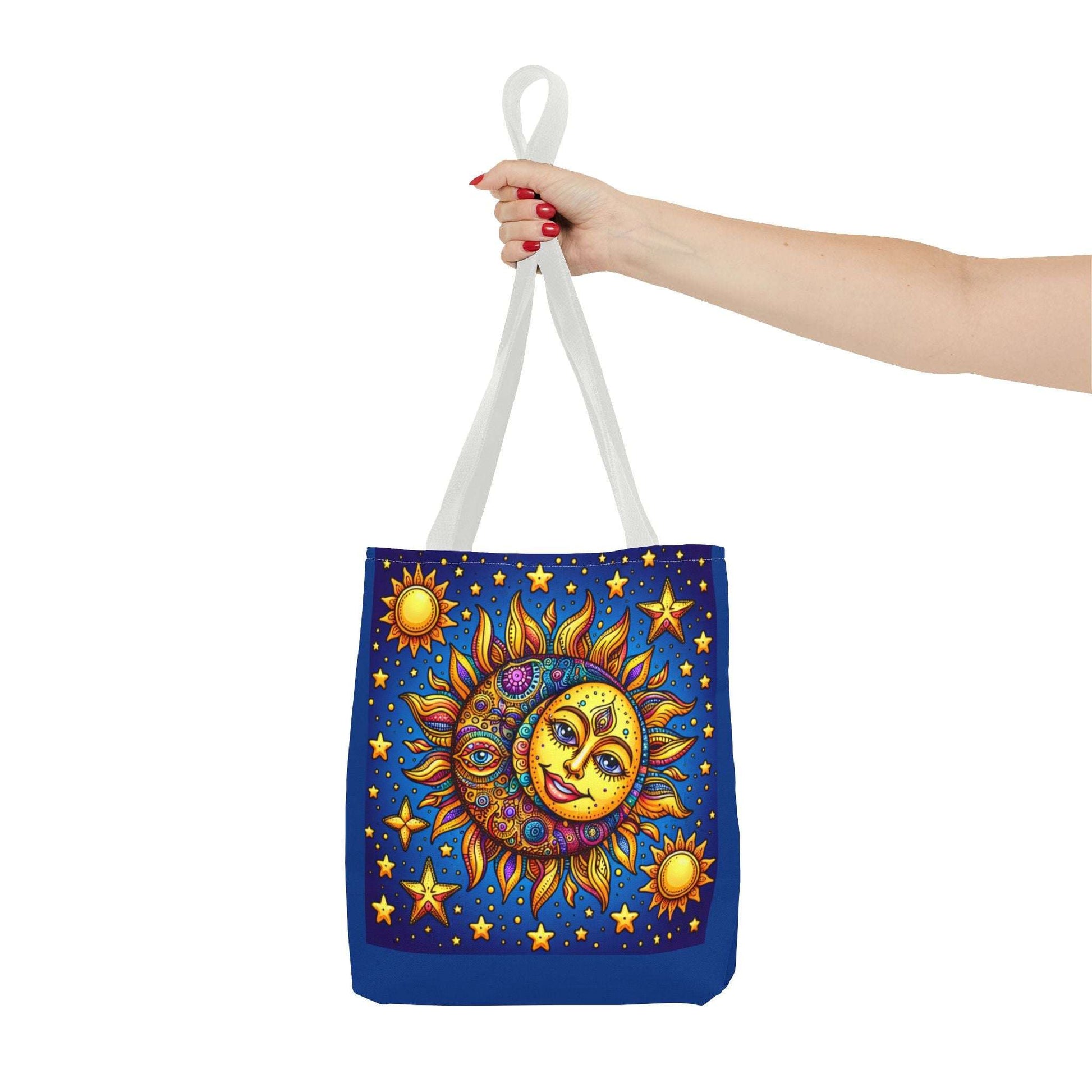 Sun and Moon Boho Tote Bag – Colorful Celestial Design for Every Occasion