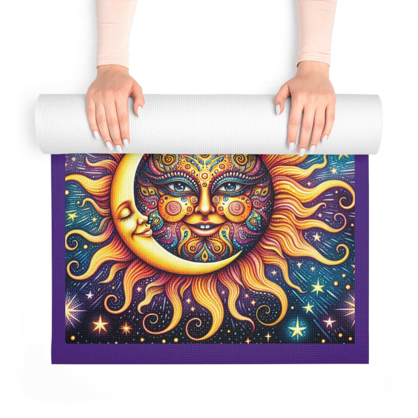 Vibrant Sun Design Foam Yoga Mat - Perfect for Eco-Friendly Yoga Enthusiasts