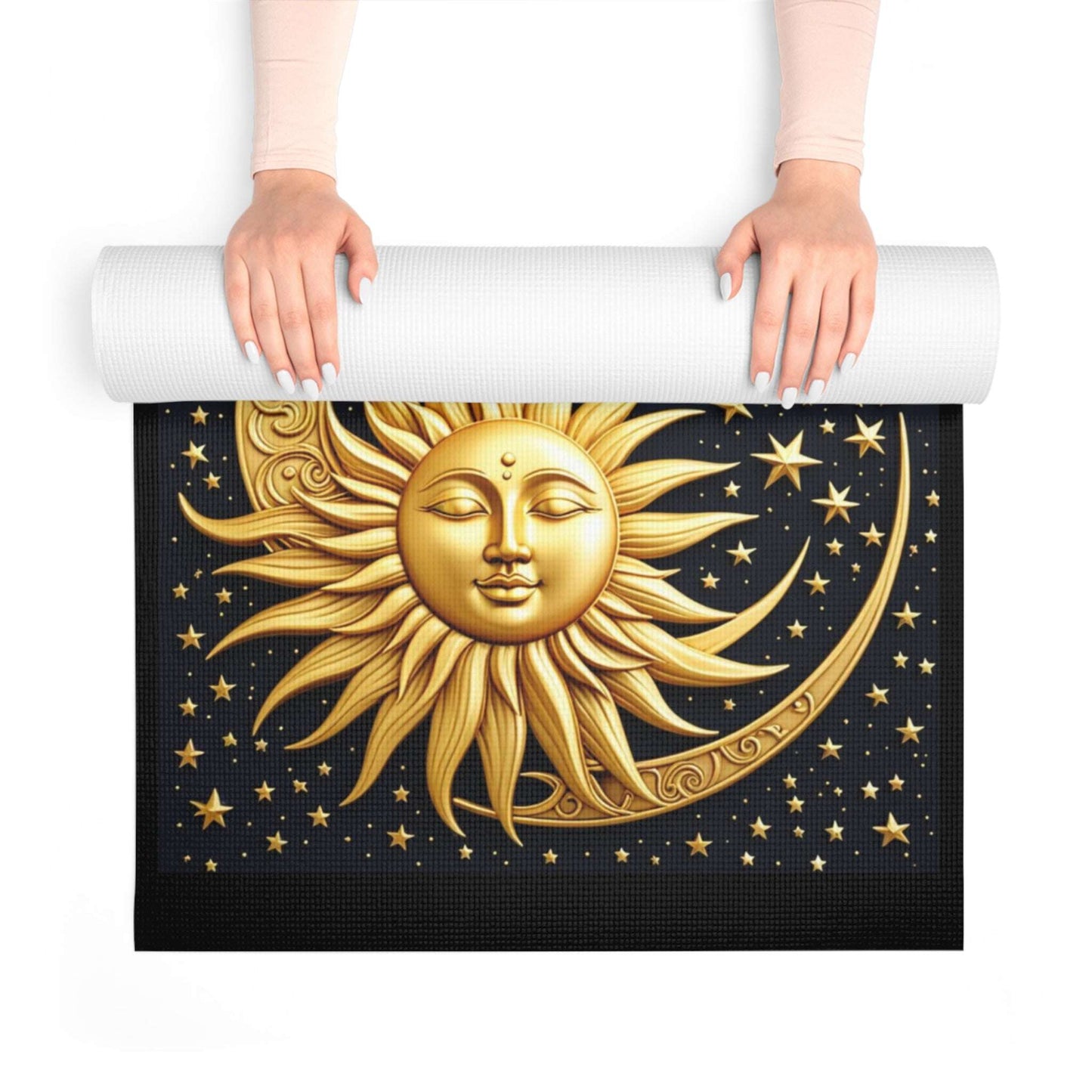 Celestial Sun & Moon Foam Yoga Mat - Inspirational Fitness Gear for Mindful Practice