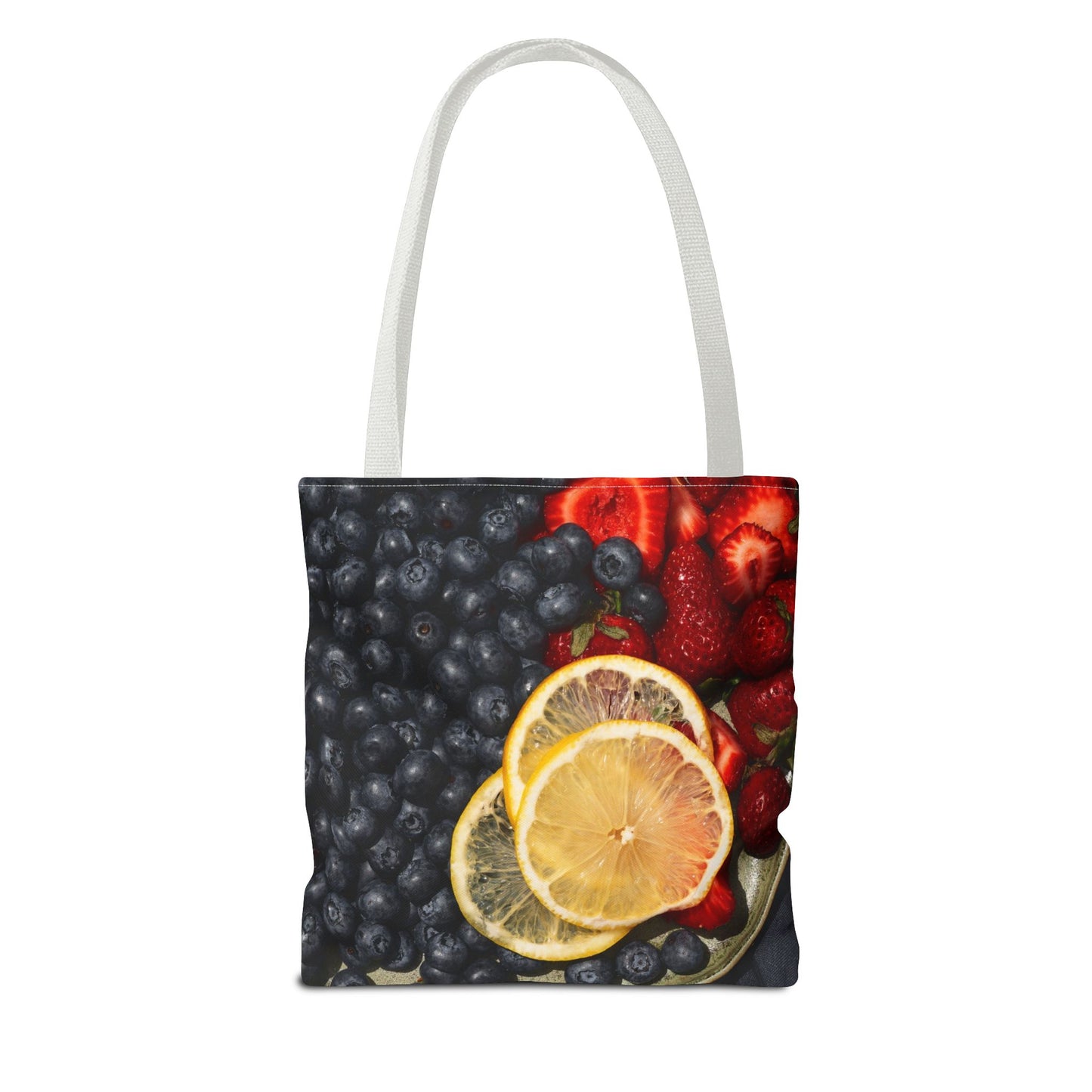 Colorful Fruit Print Tote Bag - Fresh & Fun for Everyday Use