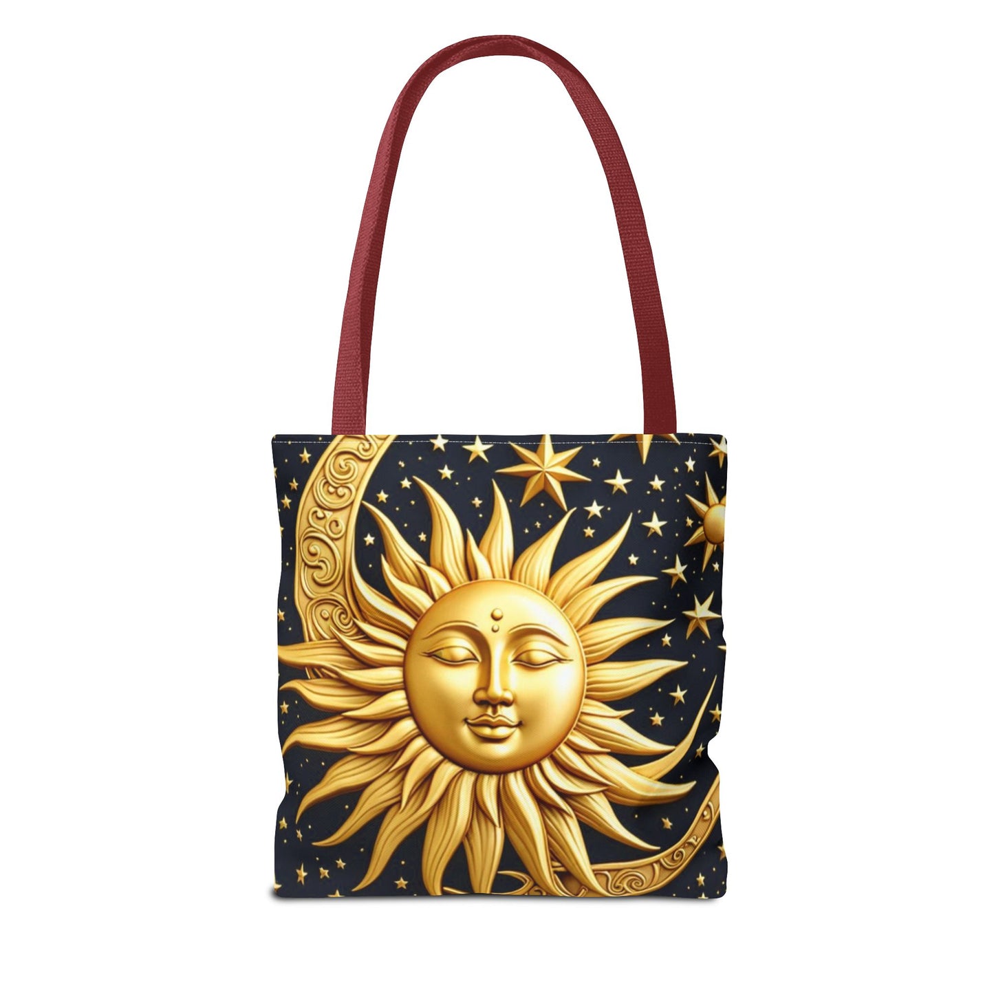 Celestial Sun Tote Bag - Golden Sun & Stars Design