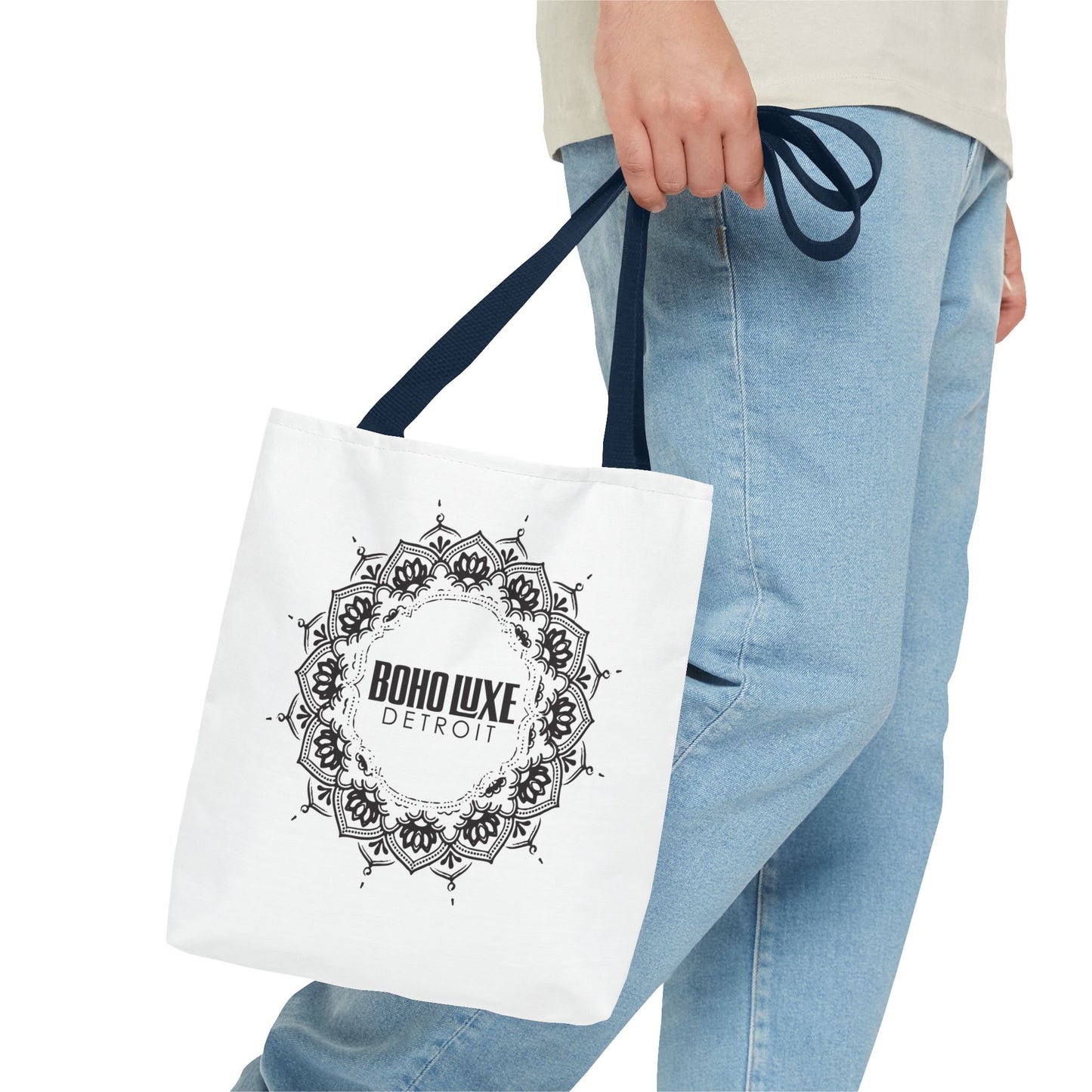 Boho Luxe Tote Bag - Stylish and Eco-Friendly Monochrome Design for Everyday Use