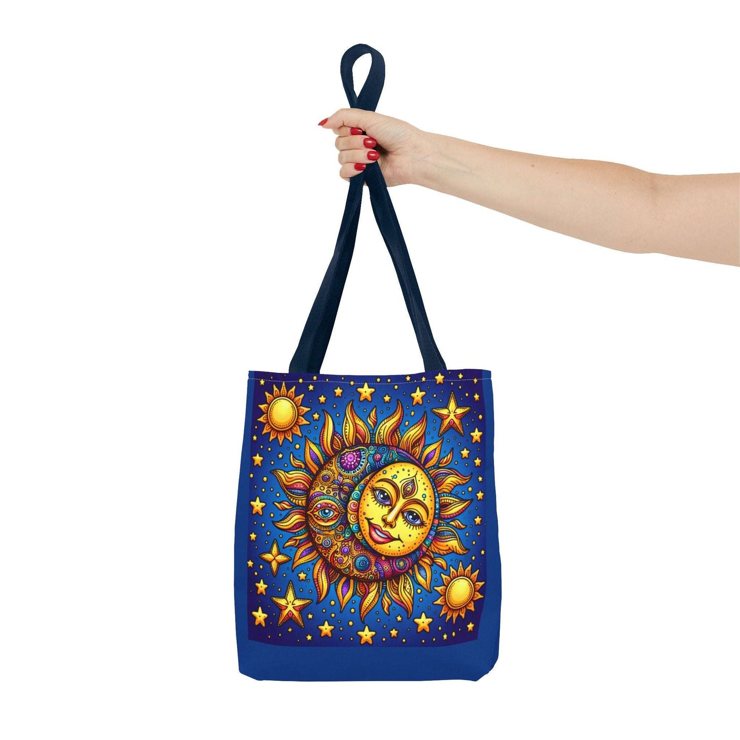 Sun and Moon Boho Tote Bag – Colorful Celestial Design for Every Occasion