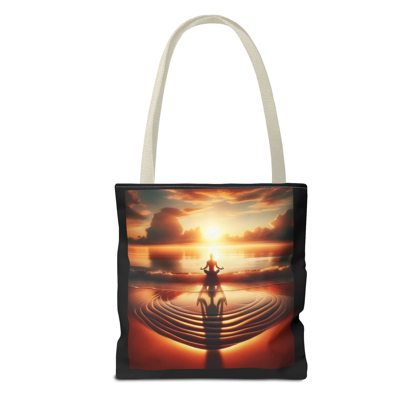 Meditation Sunset Tote Bag - Inspirational Beach Vibe