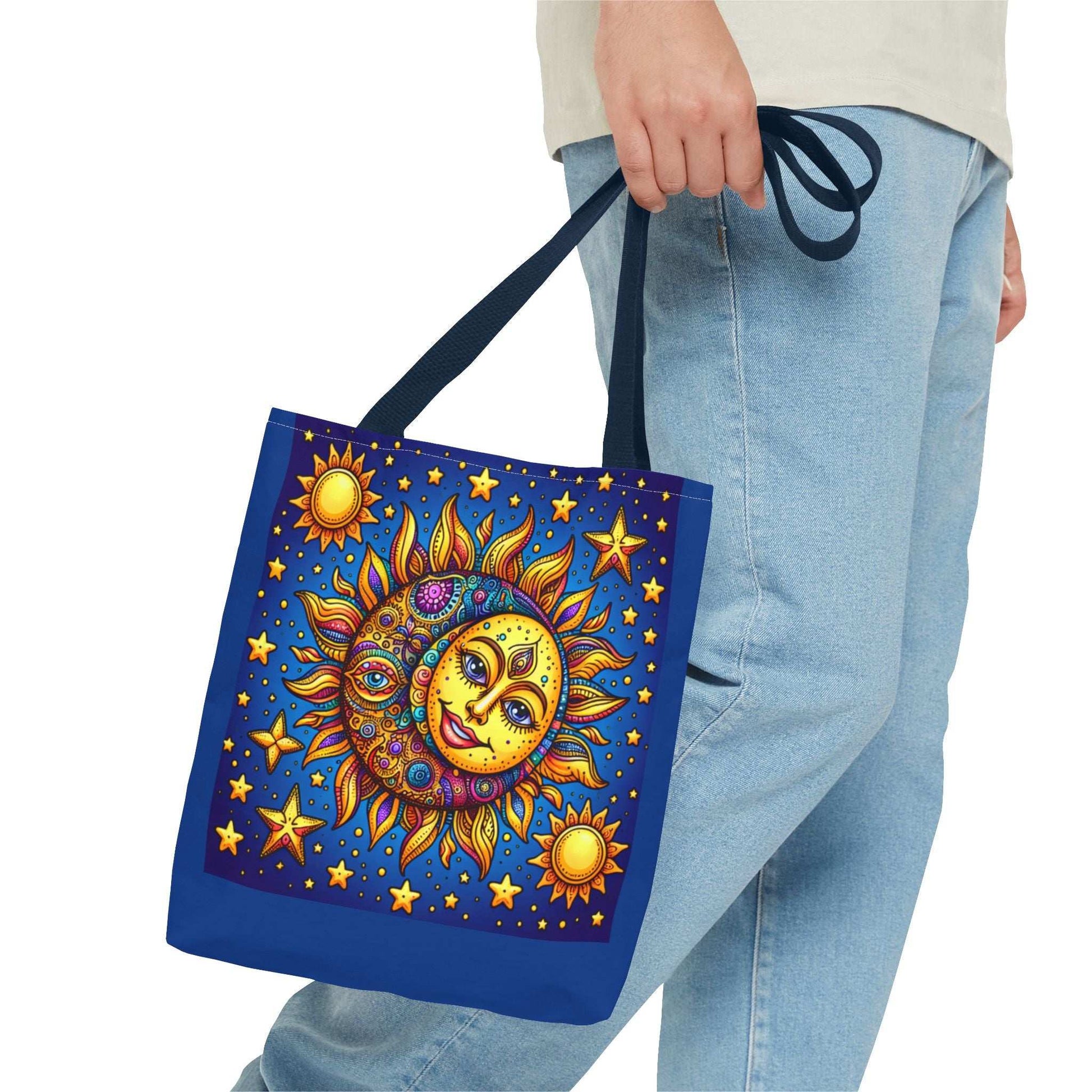 Sun and Moon Boho Tote Bag – Colorful Celestial Design for Every Occasion