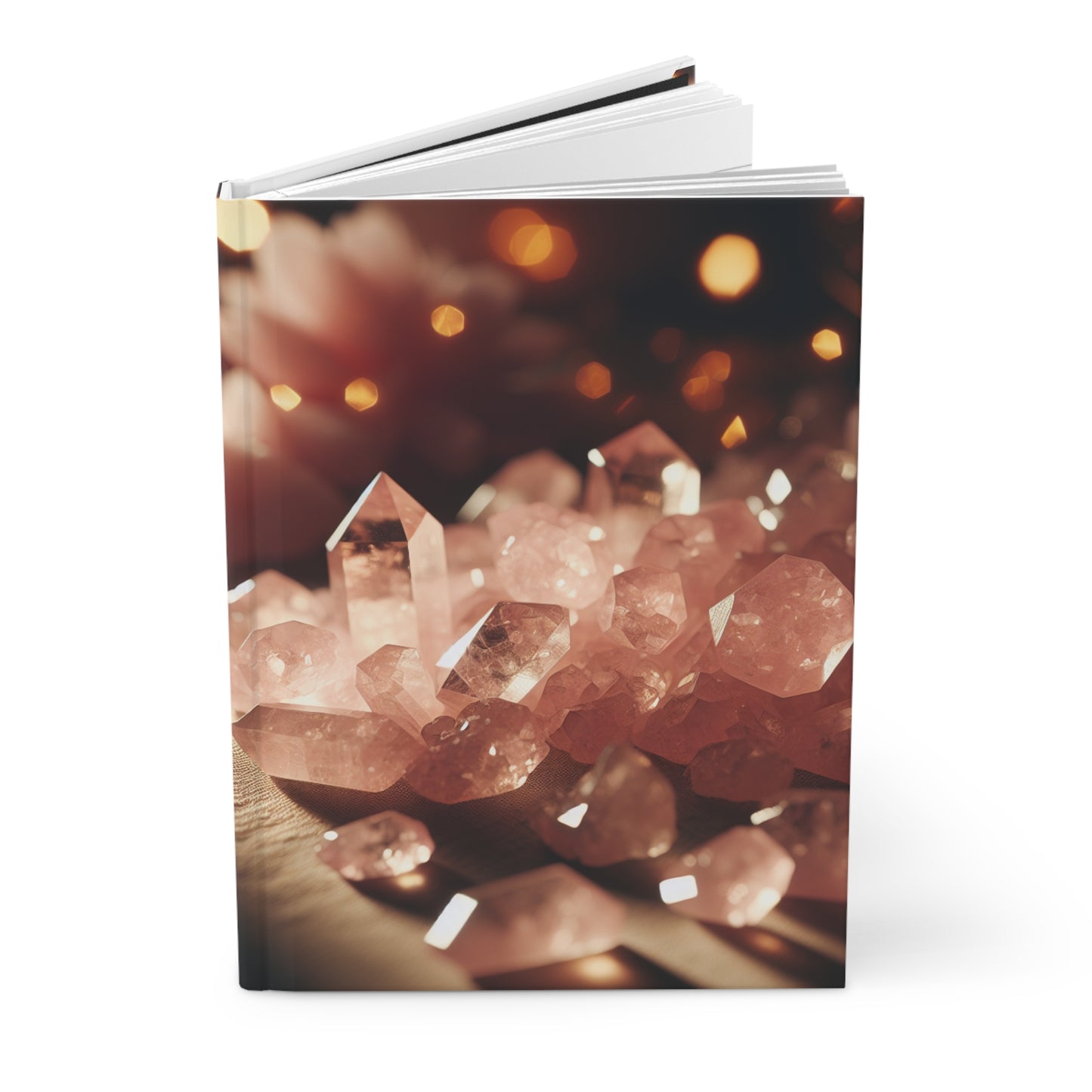 Elegant Rose Quartz Hardcover Journal - Inspiring Crystal Design, Perfect for Journaling & Gifts