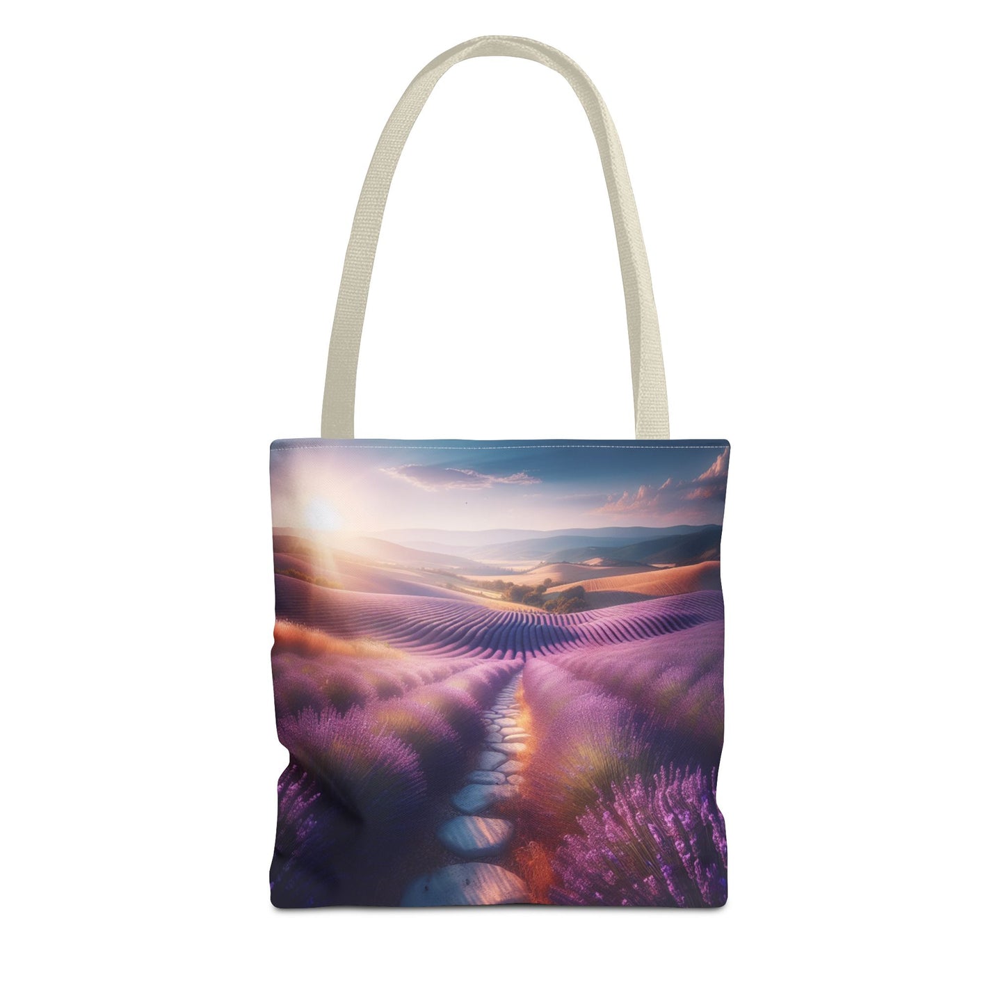 Lavender Fields Tote Bag - Scenic Floral Design for Everyday Use