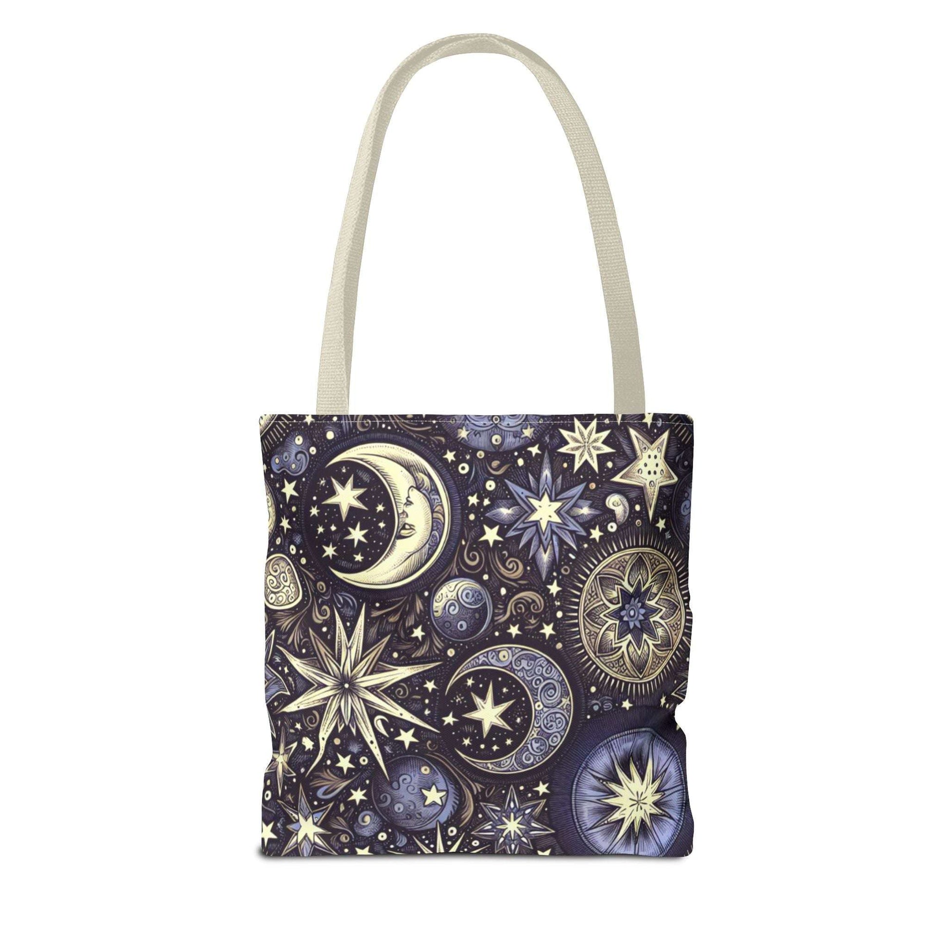 Cosmic Stars and Moons Tote Bag - Celestial Design for Astrology Lovers