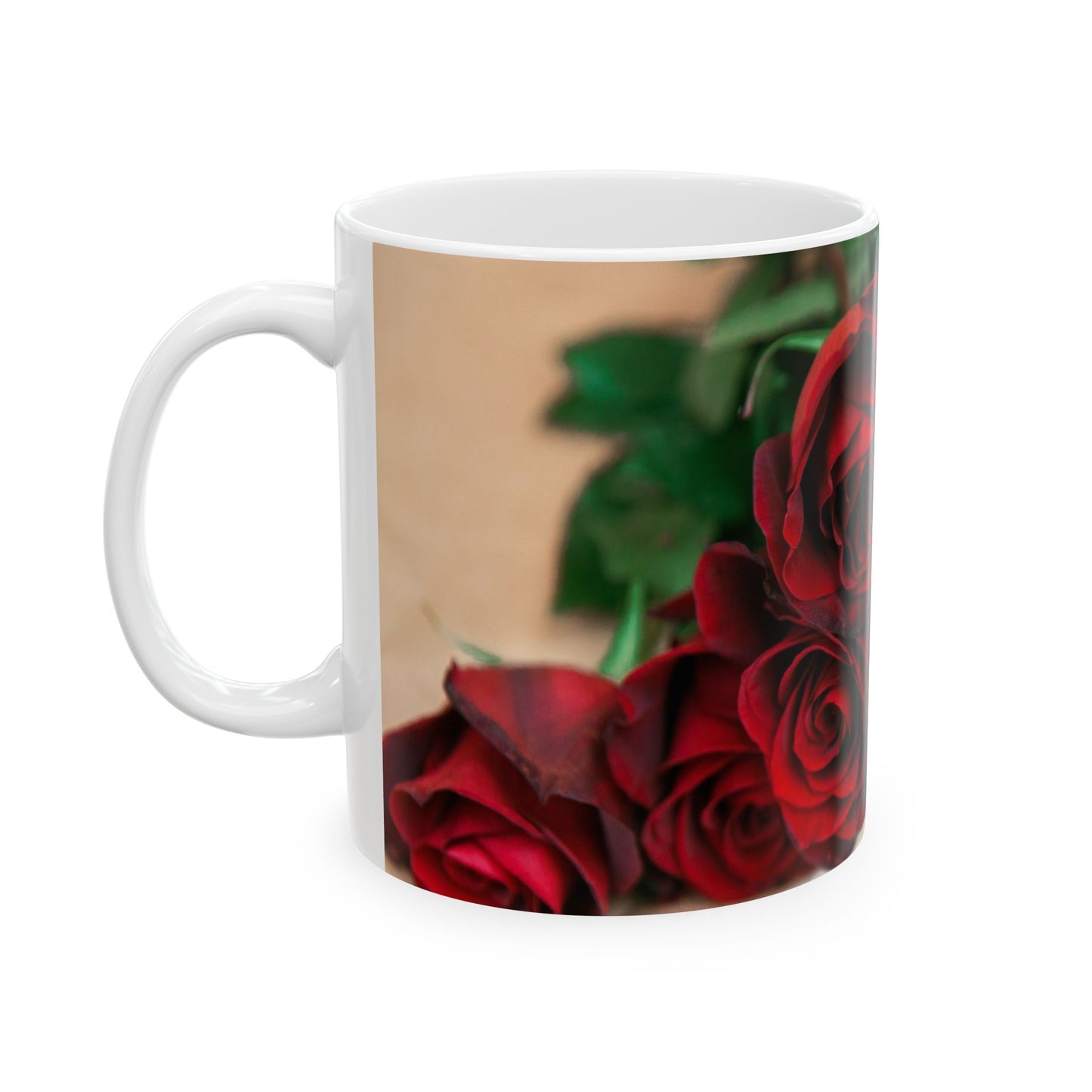 Elegant Red Roses Ceramic Mug - 11oz & 15oz for Coffee Lovers