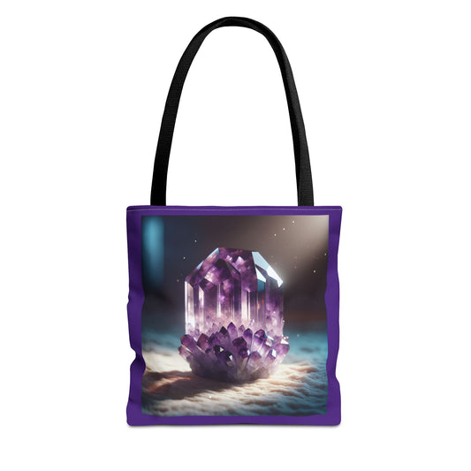 Amethyst Crystal Tote Bag - Boho Chic Shopping Bag for Crystal Lovers