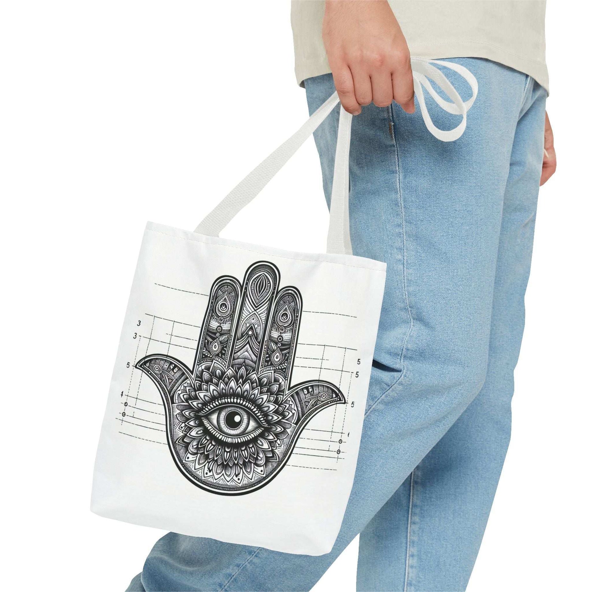 Mystical Boho Hand Tote Bag - Eye Design for Spiritual Travelers