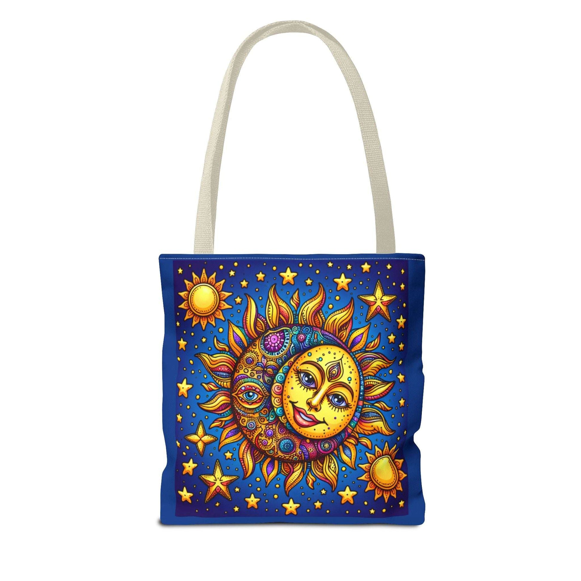 Sun and Moon Boho Tote Bag – Colorful Celestial Design for Every Occasion